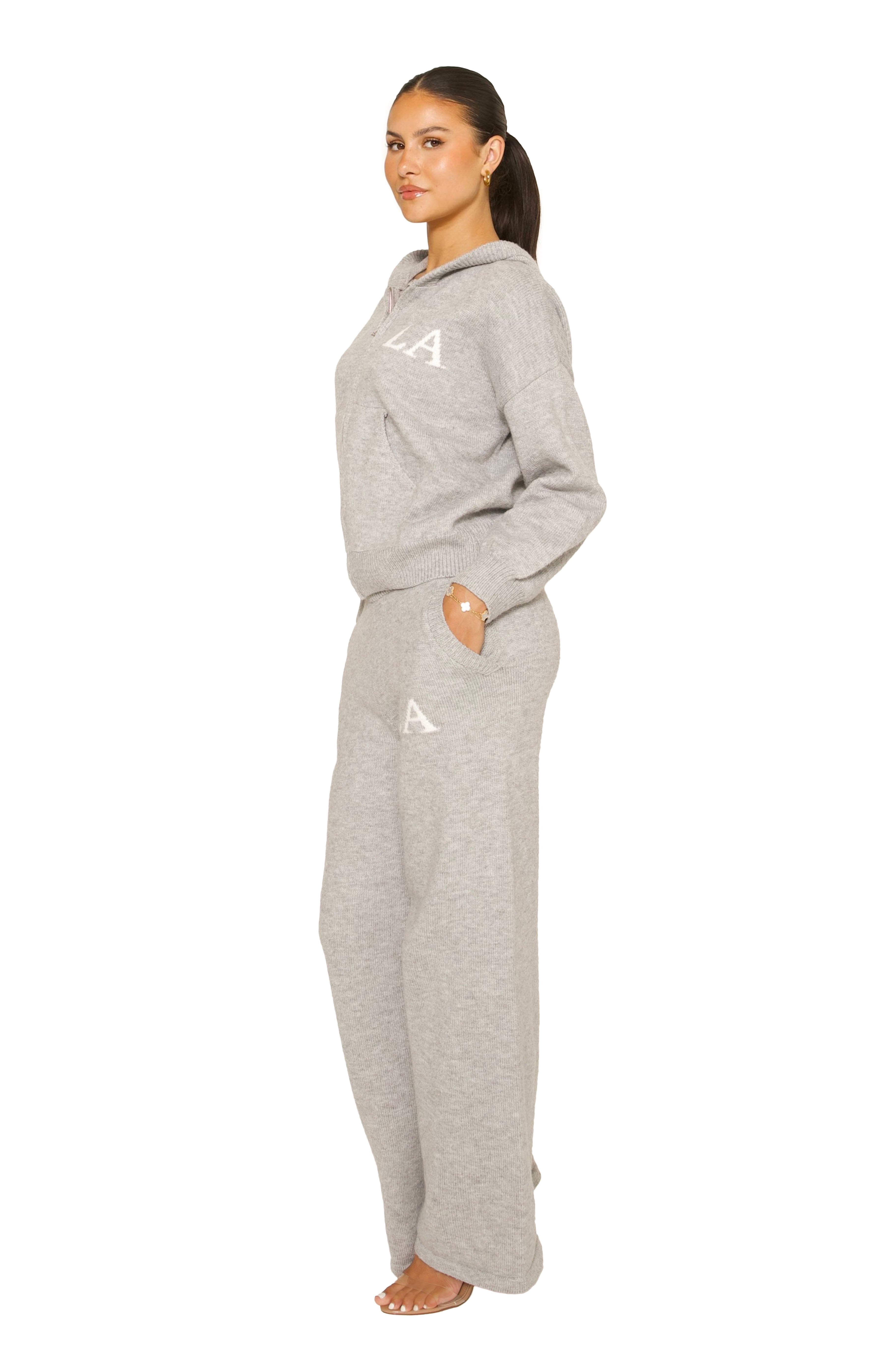 Knitted LA Tracksuit Grey