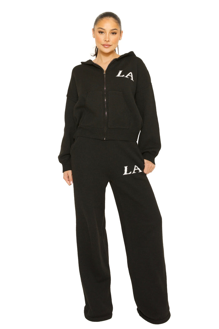 Knitted LA Tracksuit Black