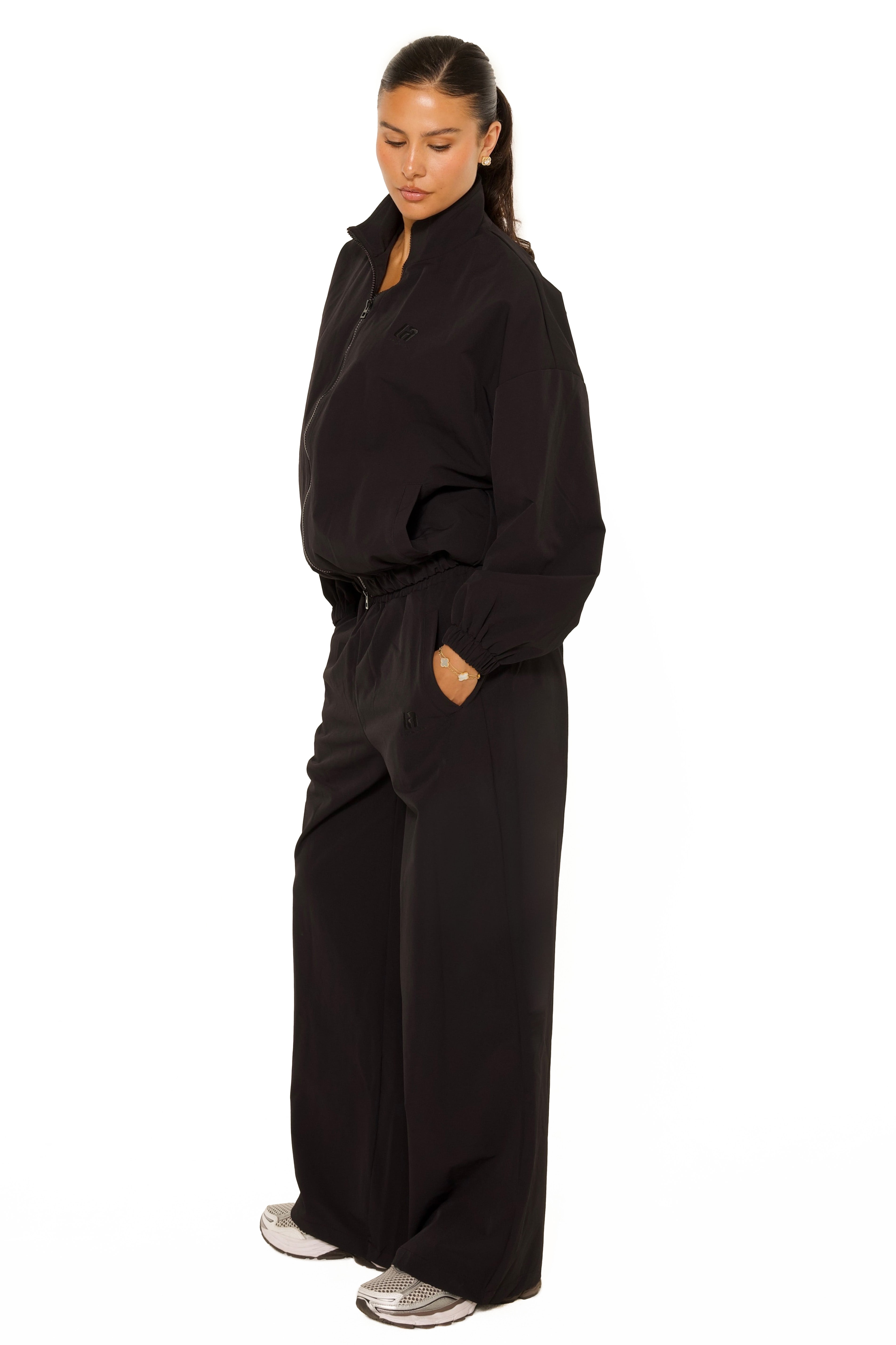 LA Official Embroidered Track Pants Black