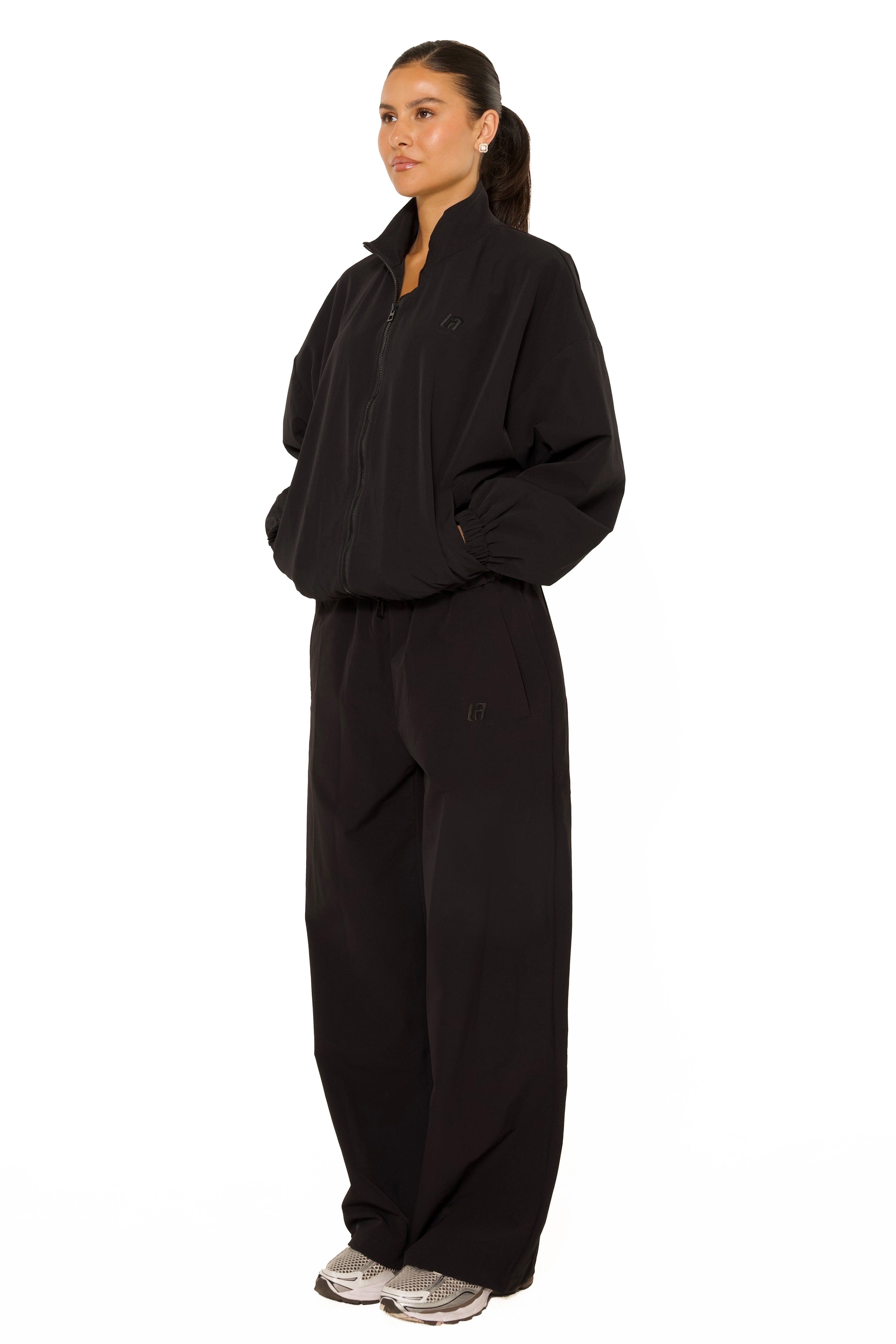 LA Official Embroidered Track Pants Black
