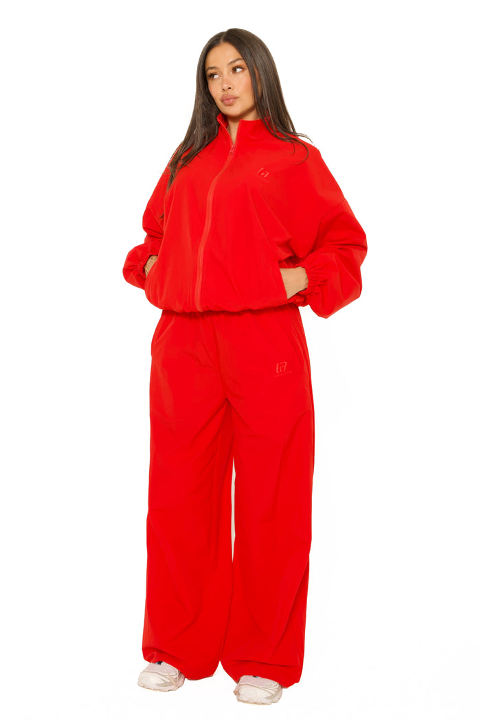 LA Official Embroidered Track Pants Red
