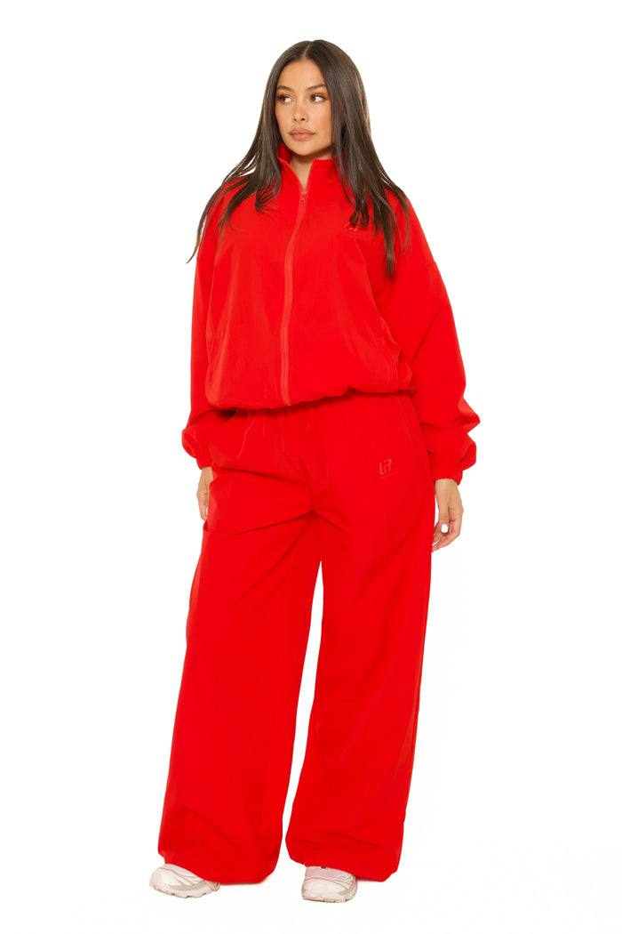 LA Official Embroidered Track Pants Red