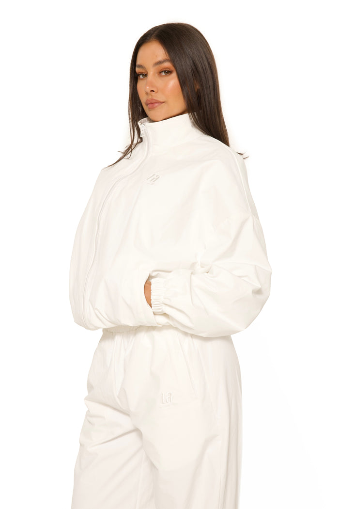 LA Official Embroidered Zip Up Jacket White