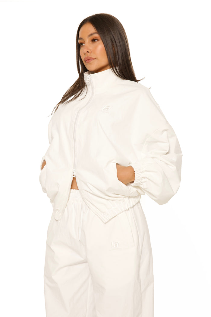 LA Official Embroidered Zip Up Jacket White