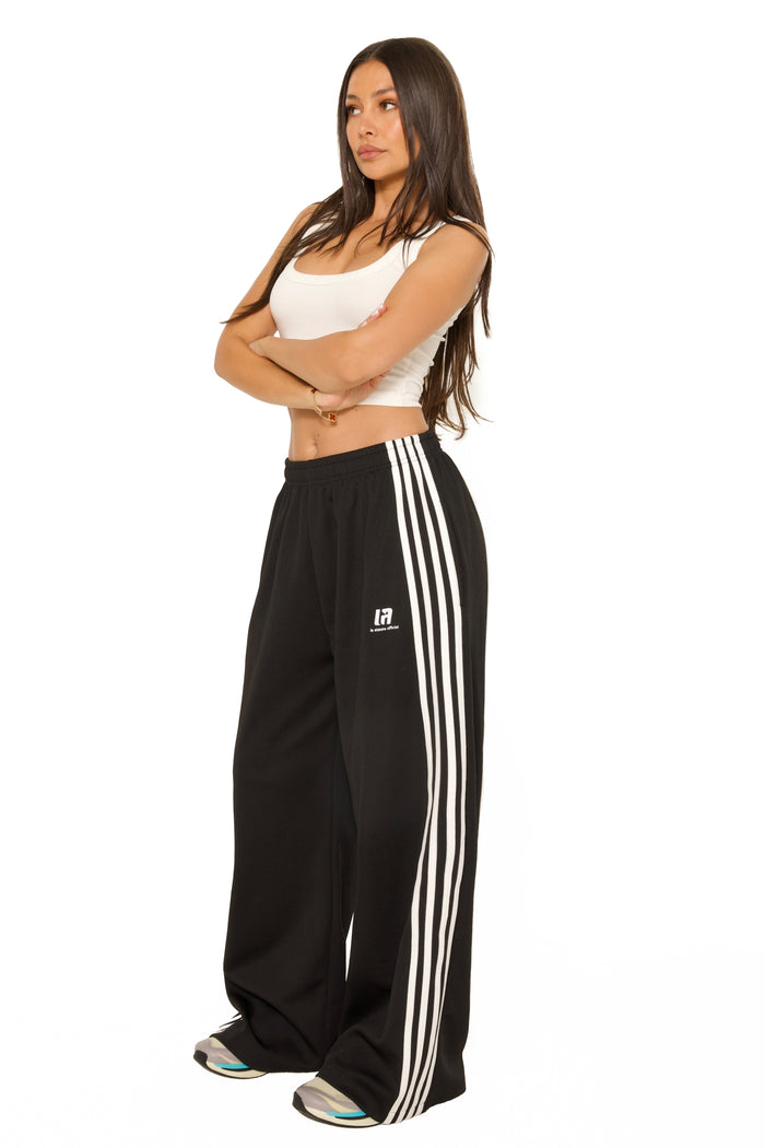 LA Official Oversized Multi Striped Pants Black