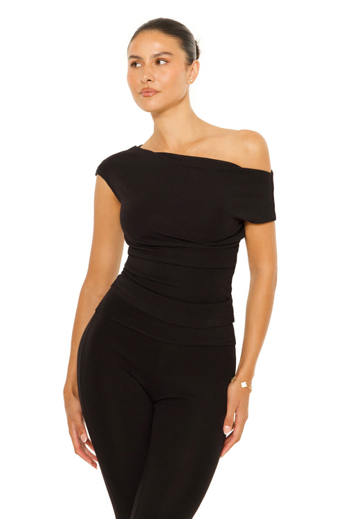Off Shoulder Lounge Top Black