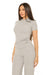 Short Sleeve Wrap Lounge Top Grey