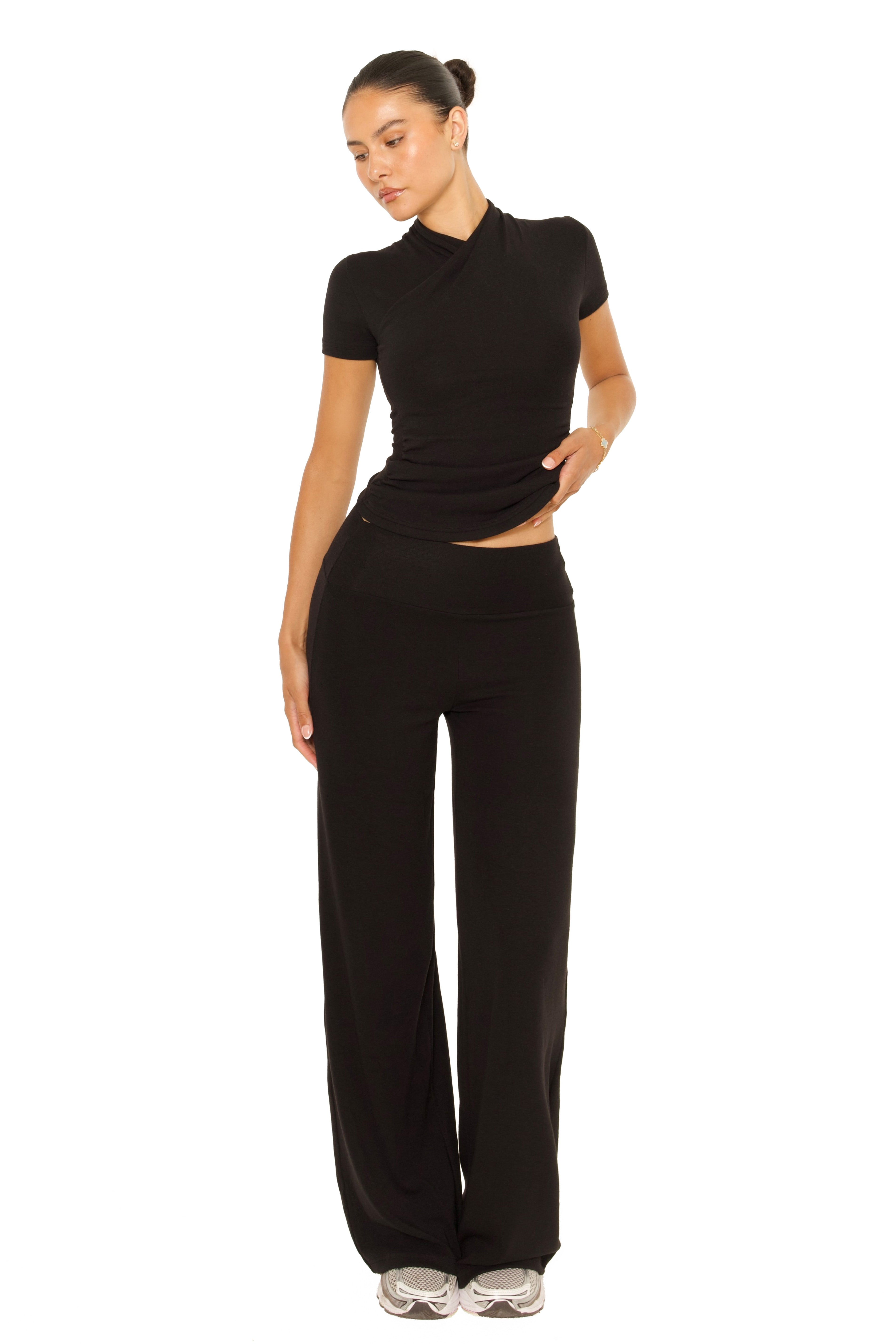 Wide Leg Lounge Pants Black