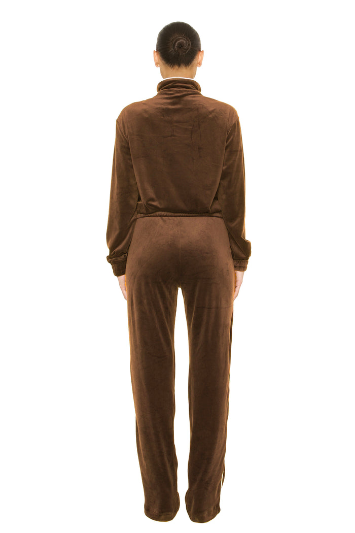 Velour Los Angeles Tracksuit Brown