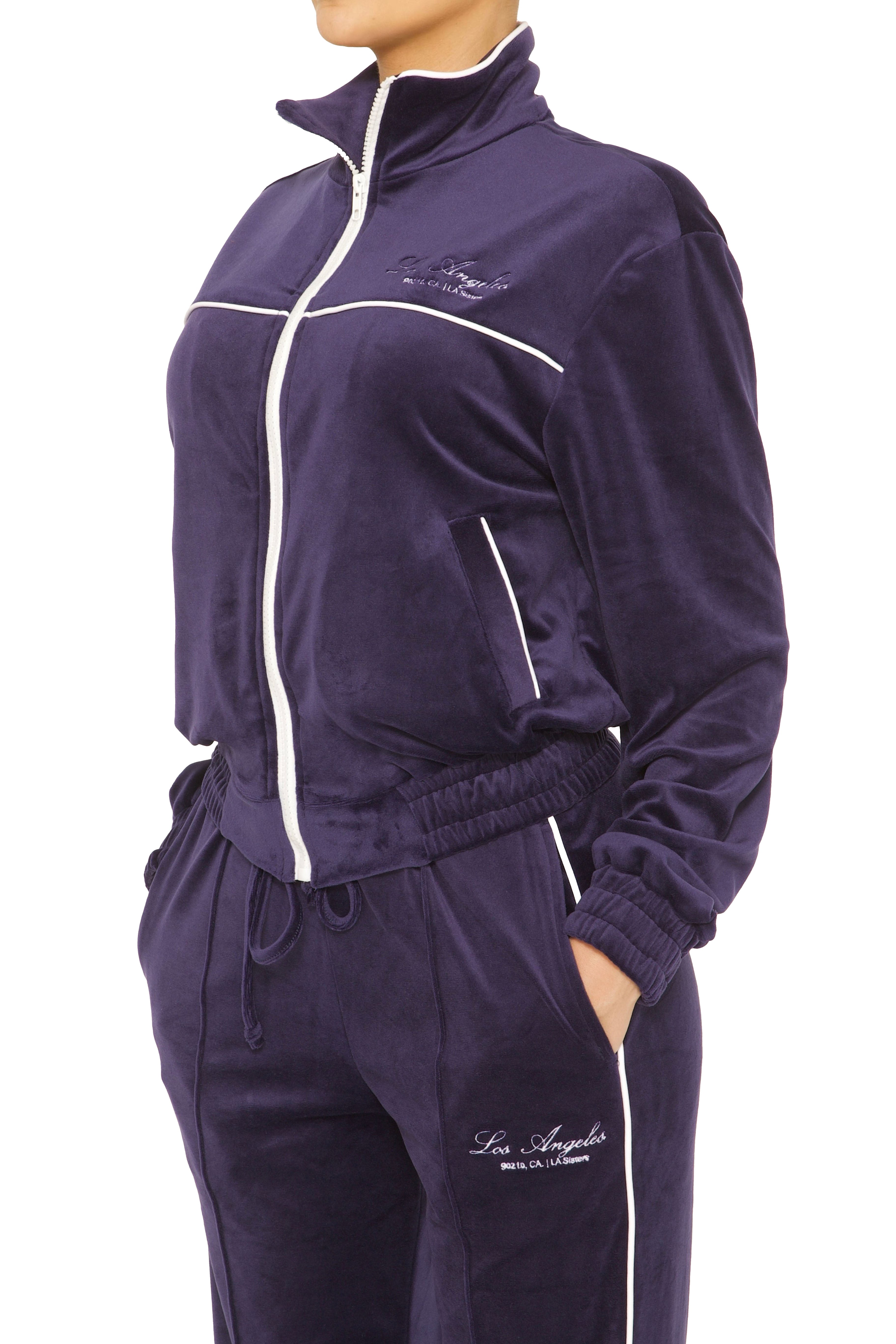 Velour Los Angeles Tracksuit Navy