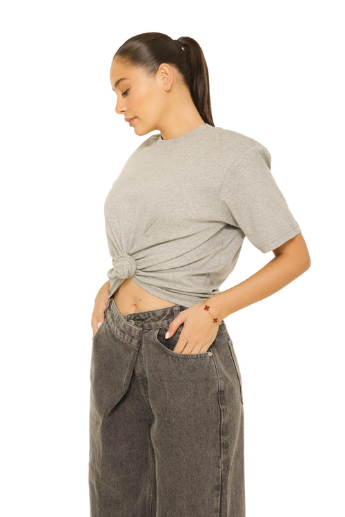 Oversized Knot Tee Grey