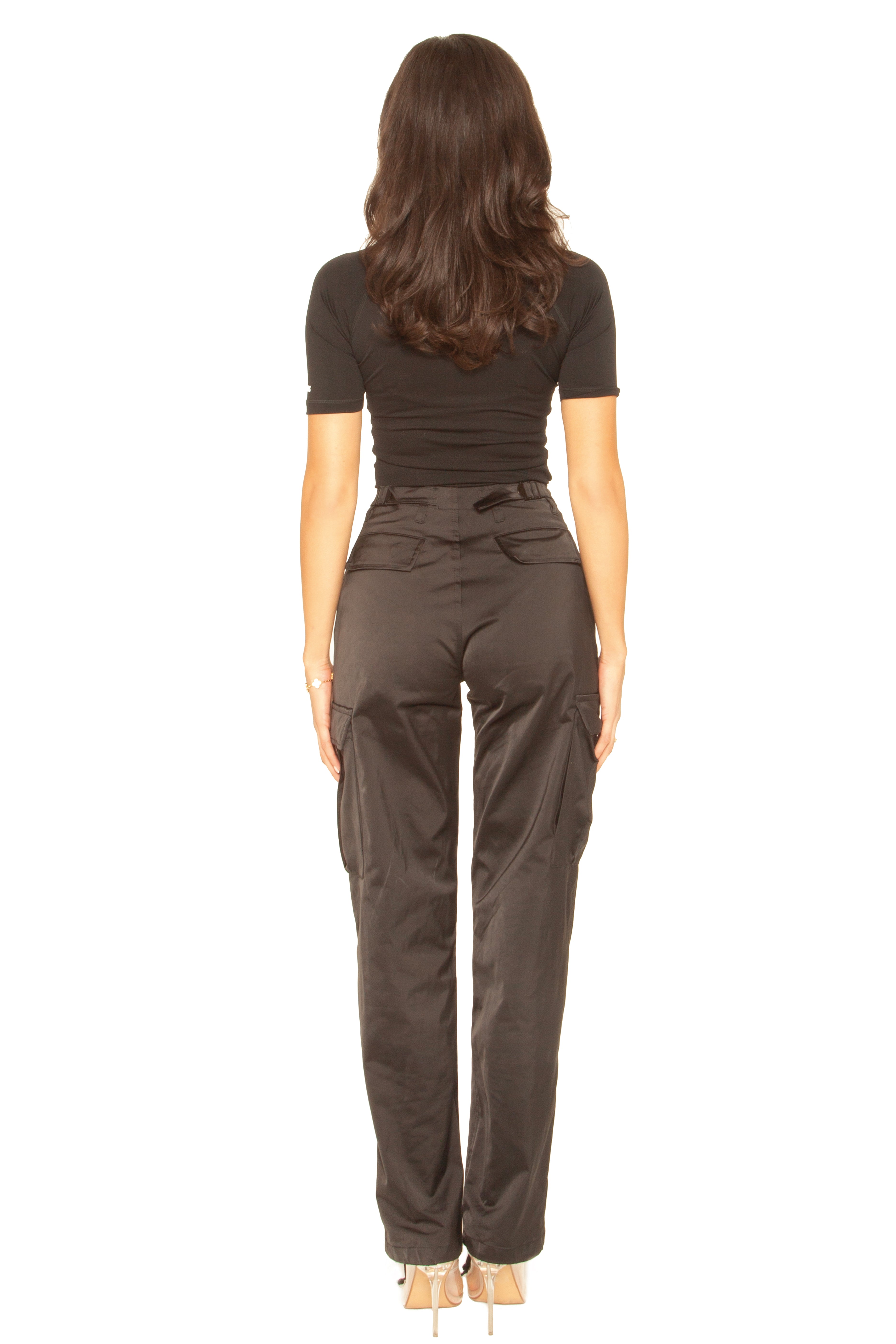 Satin Cargo Pants