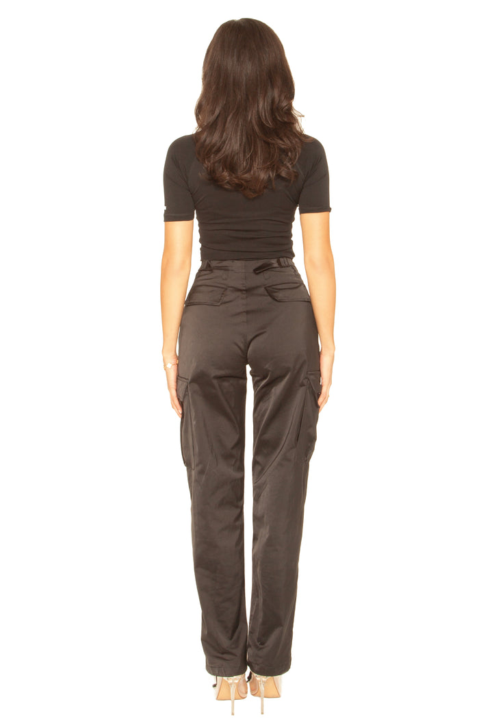 Satin Cargo Pants