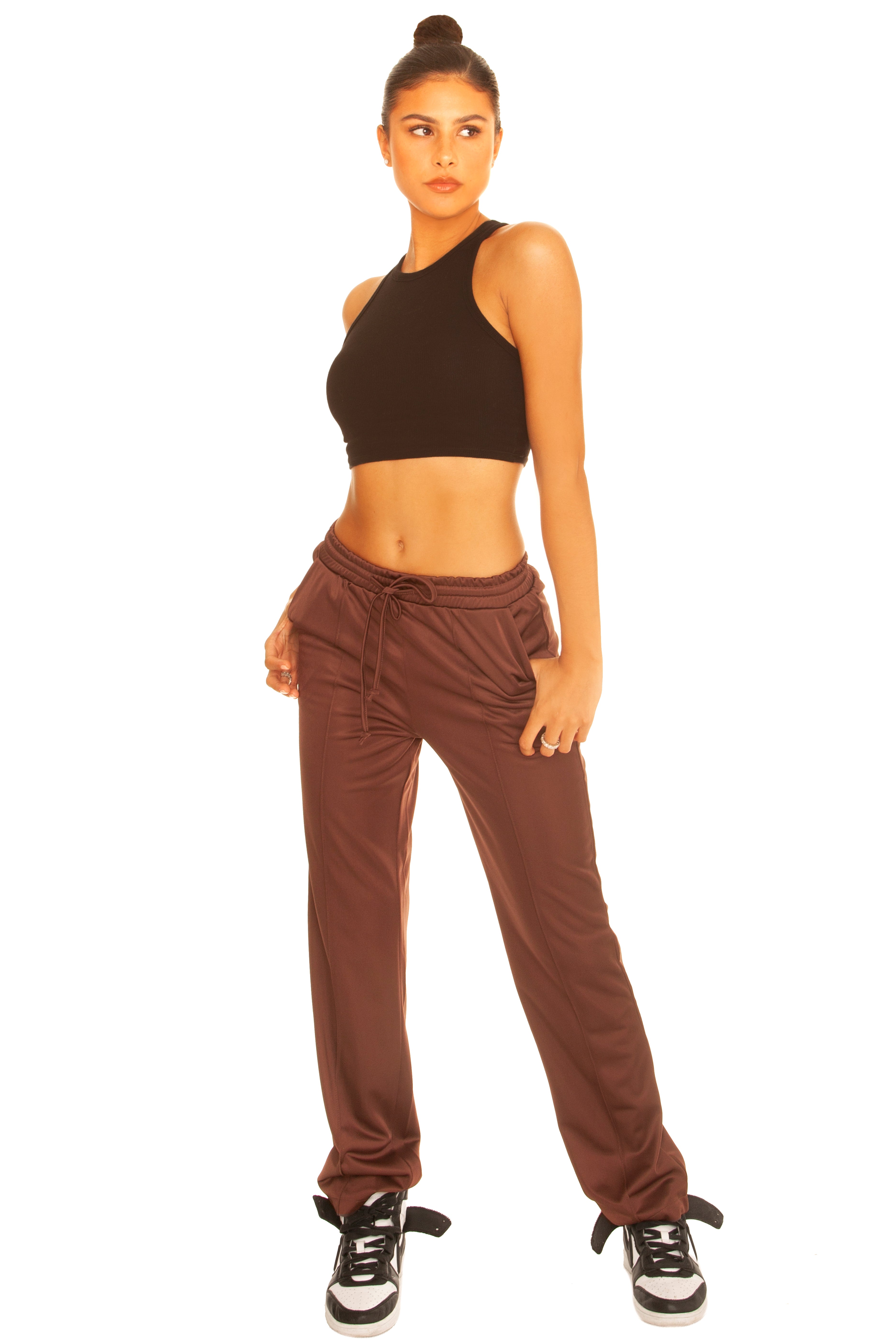 Casual Track Pants Brown