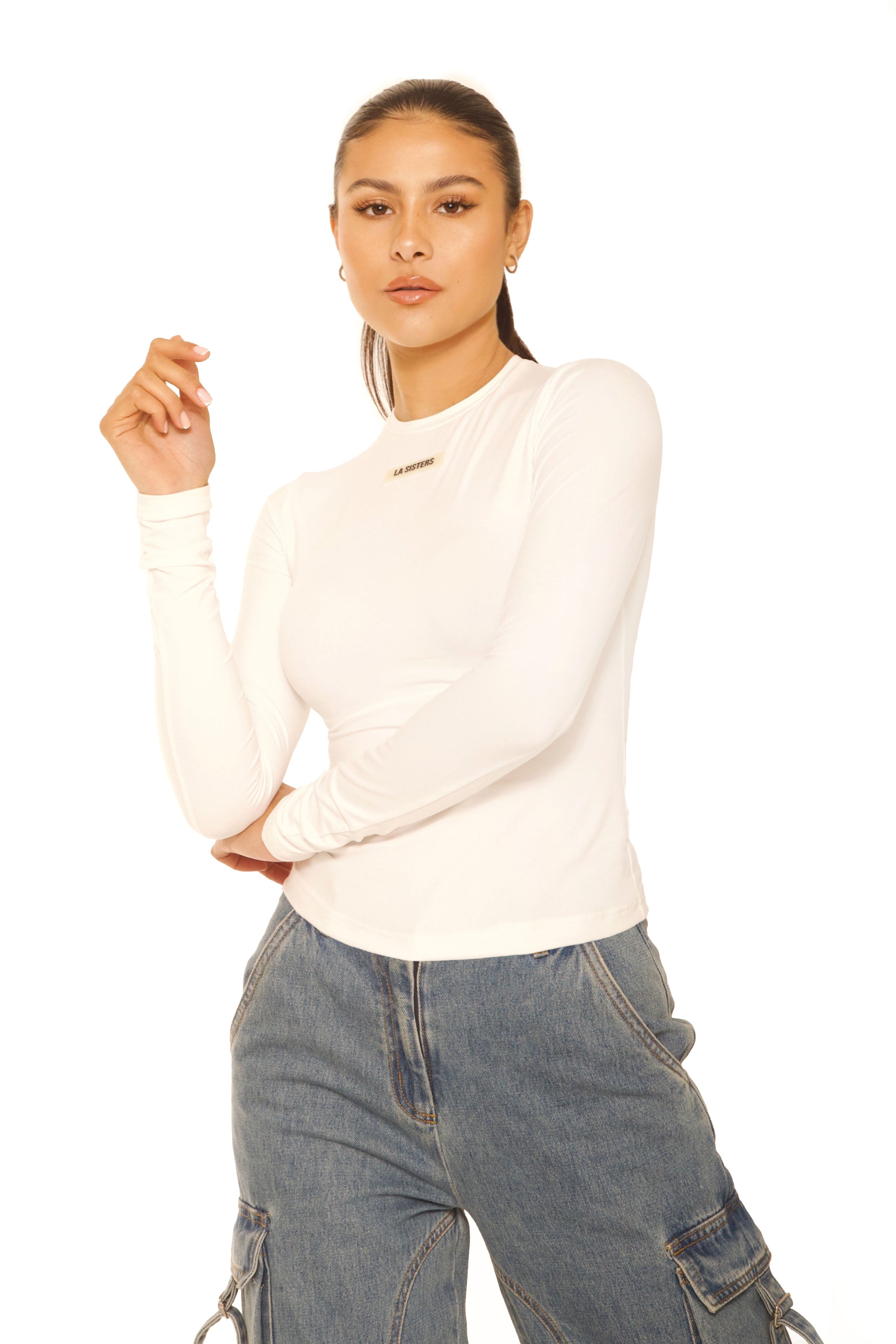 Long Sleeve Essential Top White