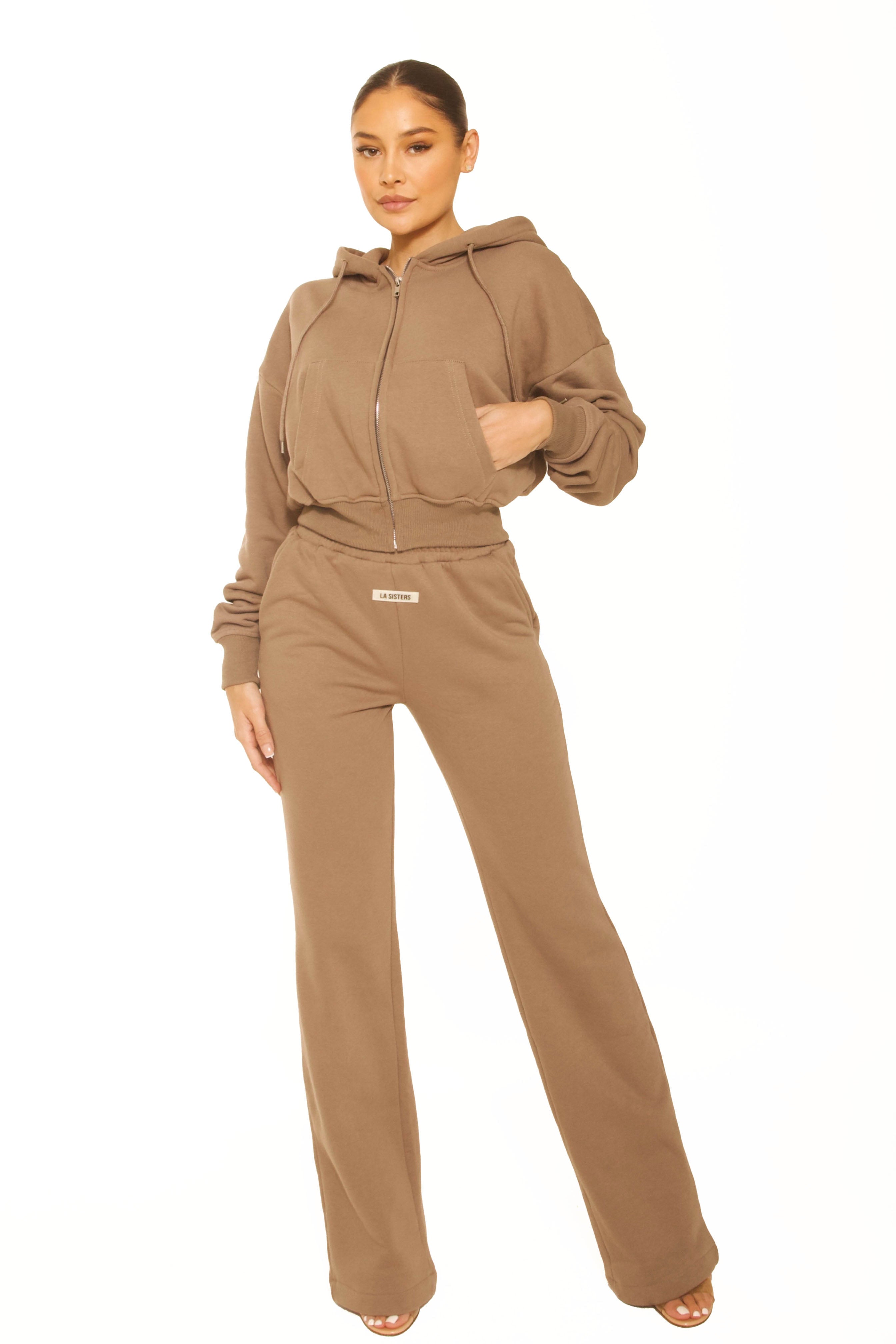 Essential Wide Leg Pants Taupe