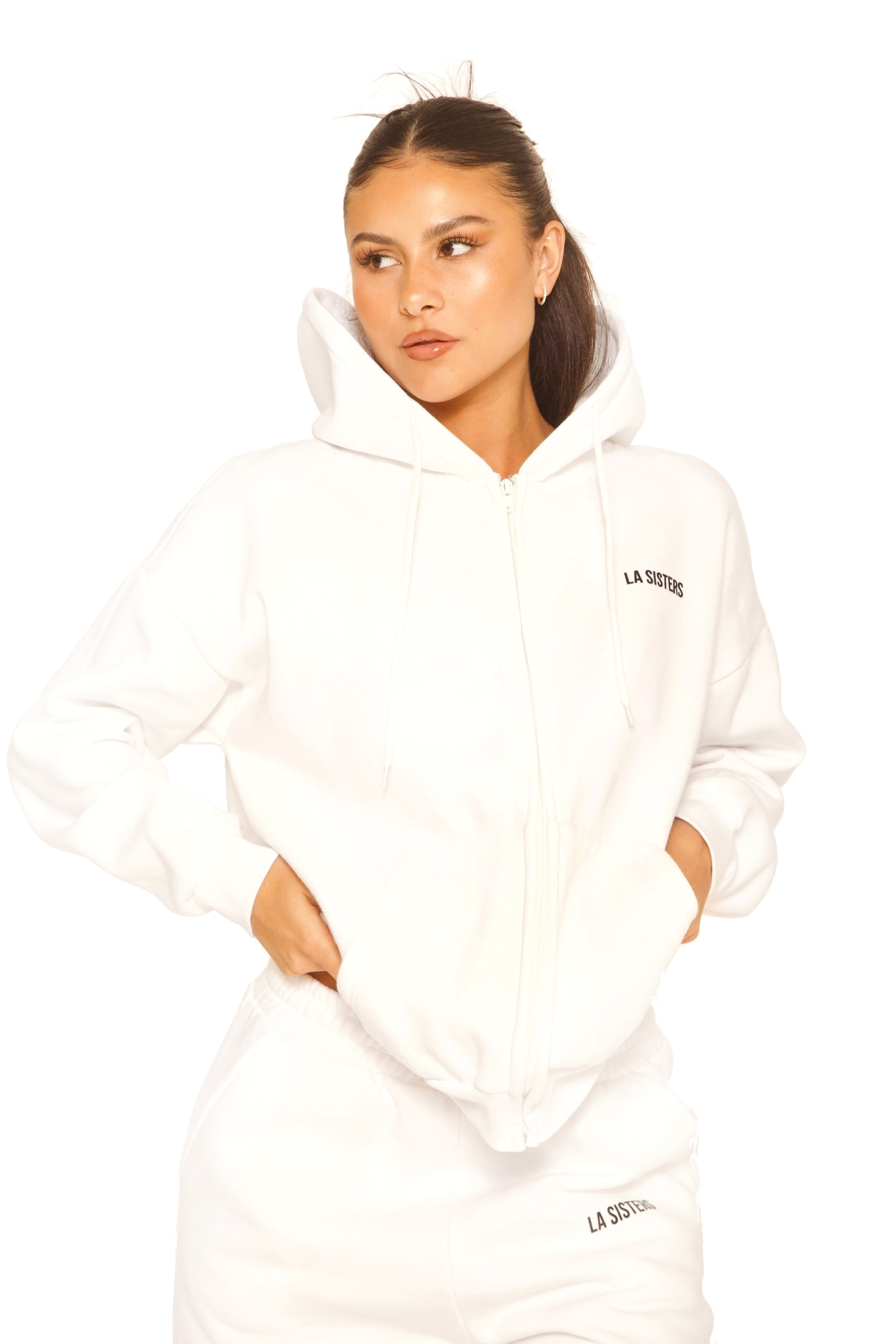 Essential Zipper Hoodie 2.0 White