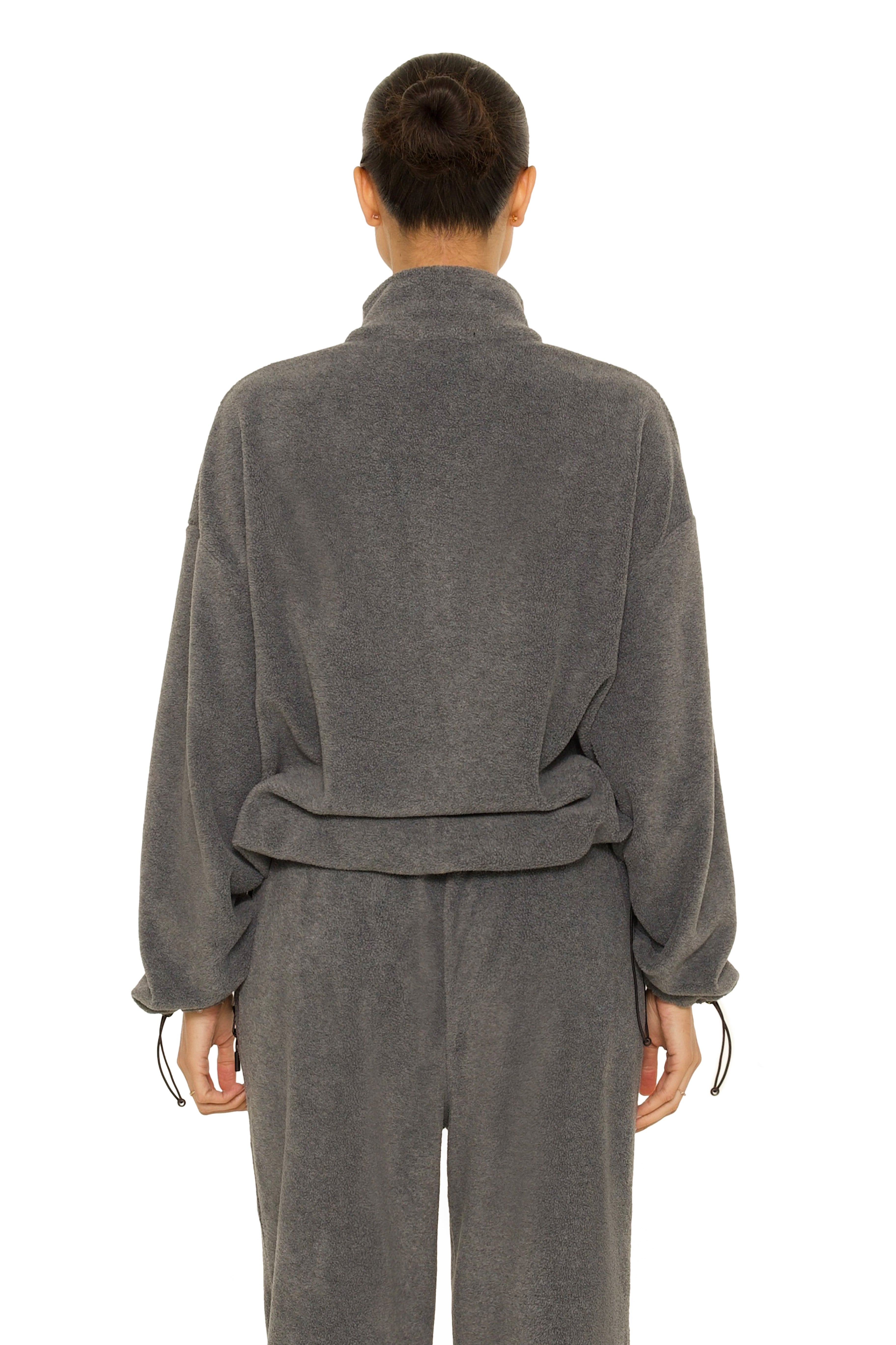 Fleece Zip Up Jacket Grey