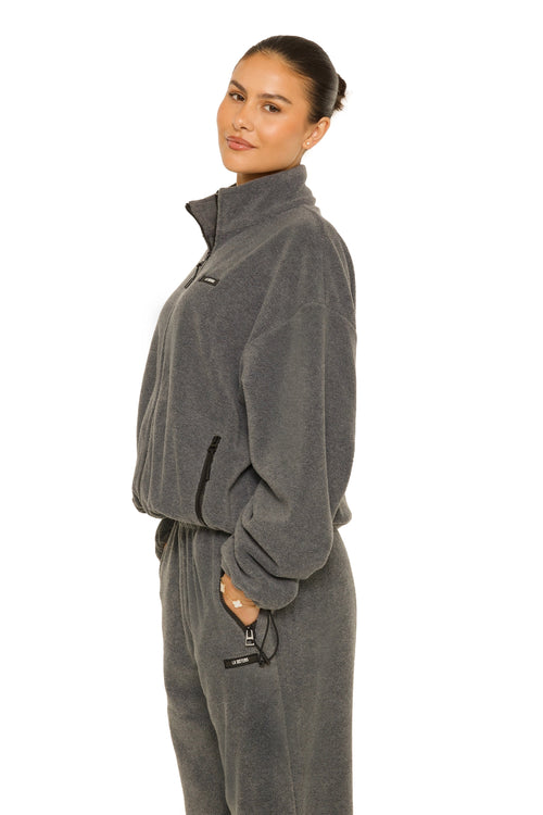 Fleece Zip Up Jacket Grey