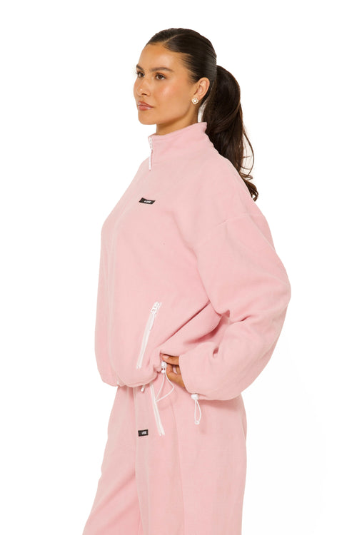 Fleece Zip Up Jacket Pink