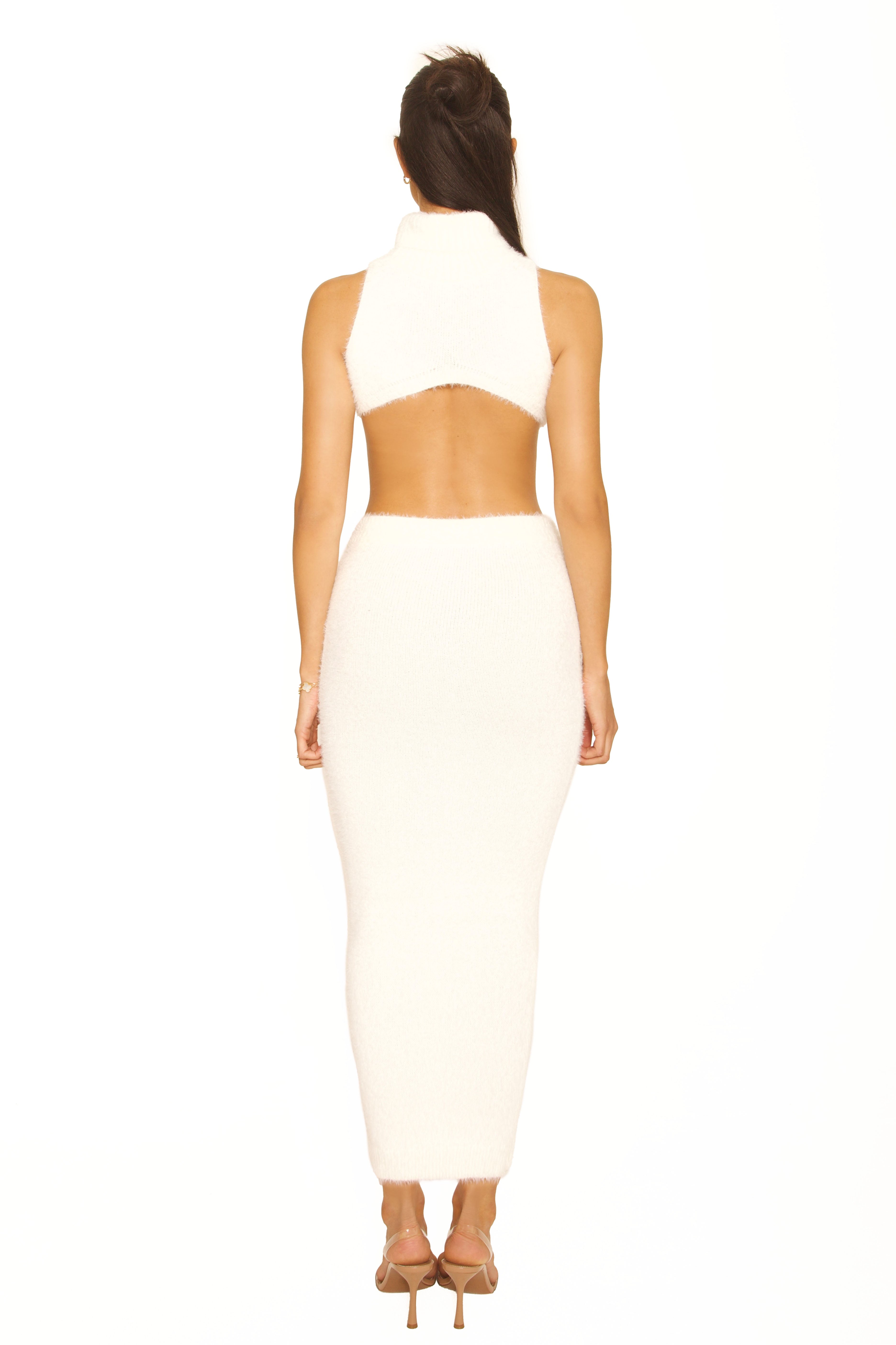 Fluffy Turtle Neck Two Piece Off-White