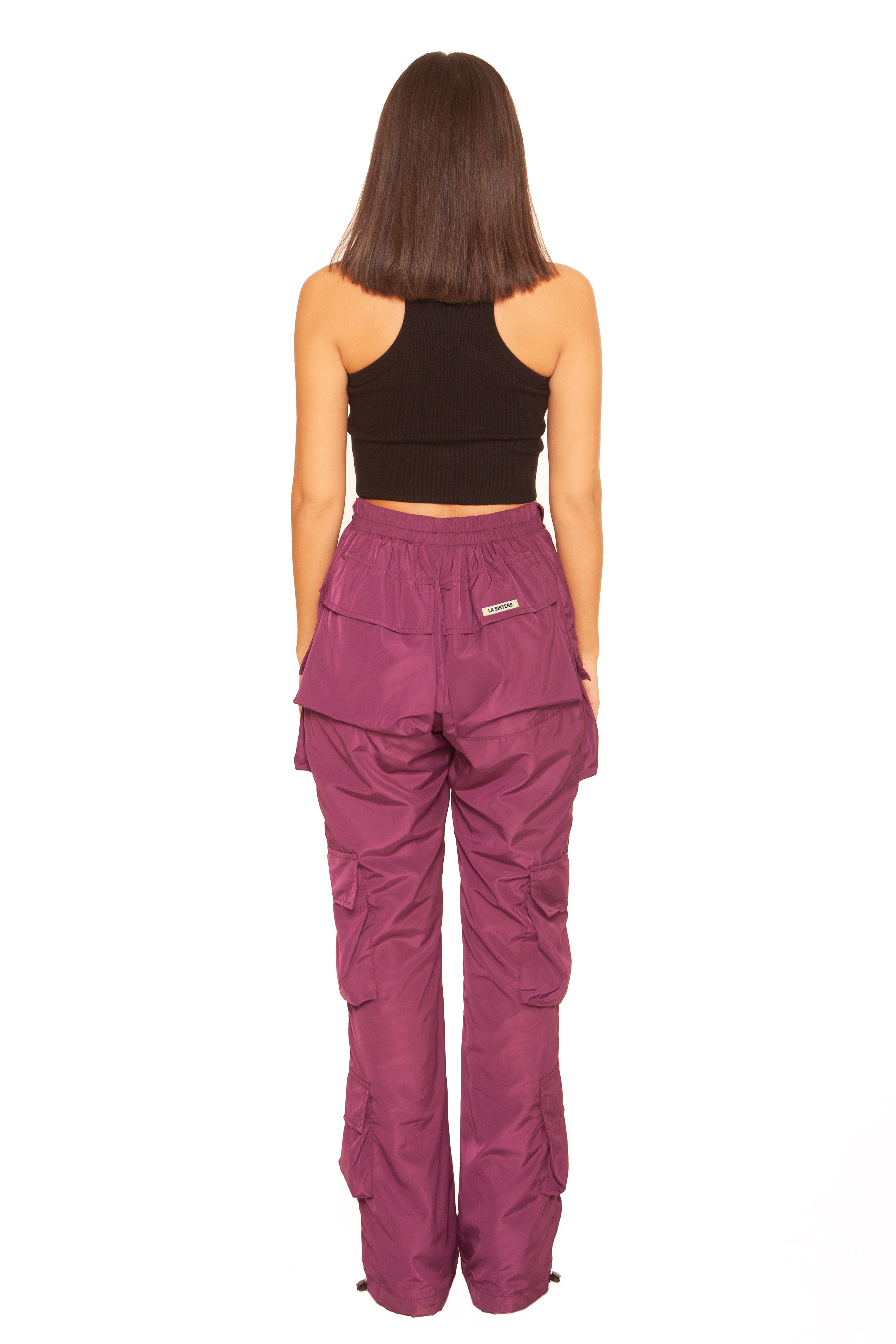 Front Split Cargo Pants Purple