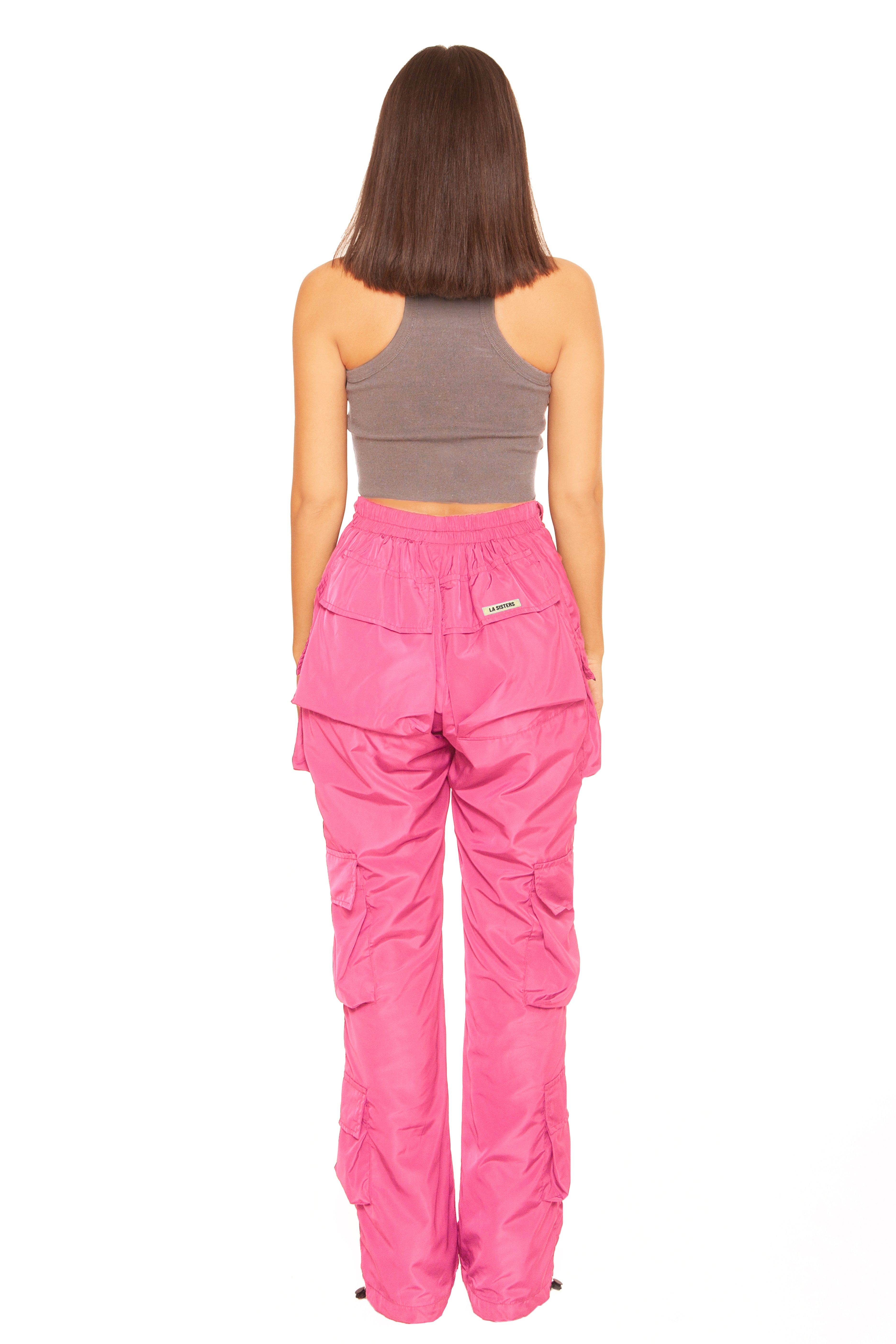 Front Split Cargo Pants Pink