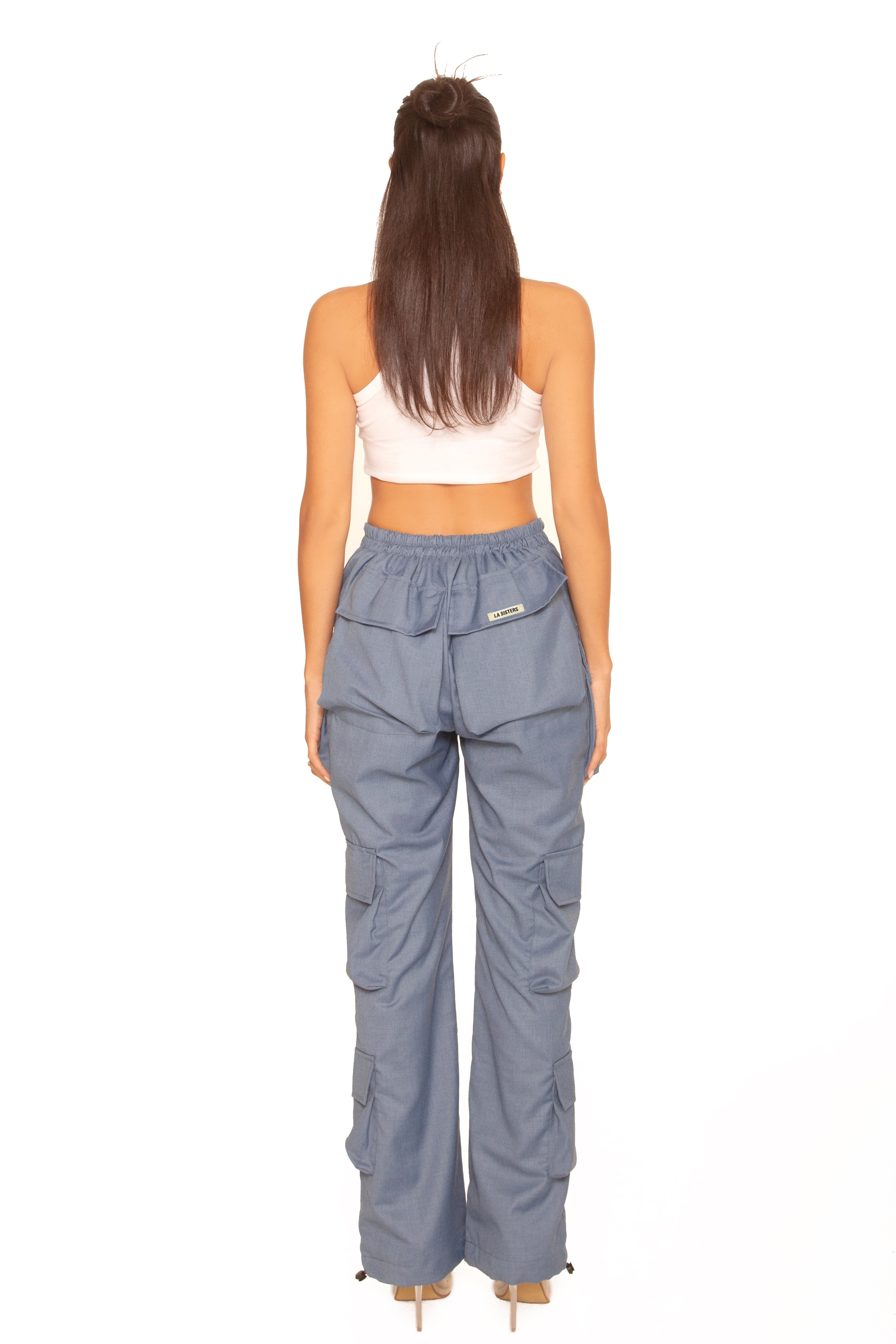 Front Split Cargo Pants Denim