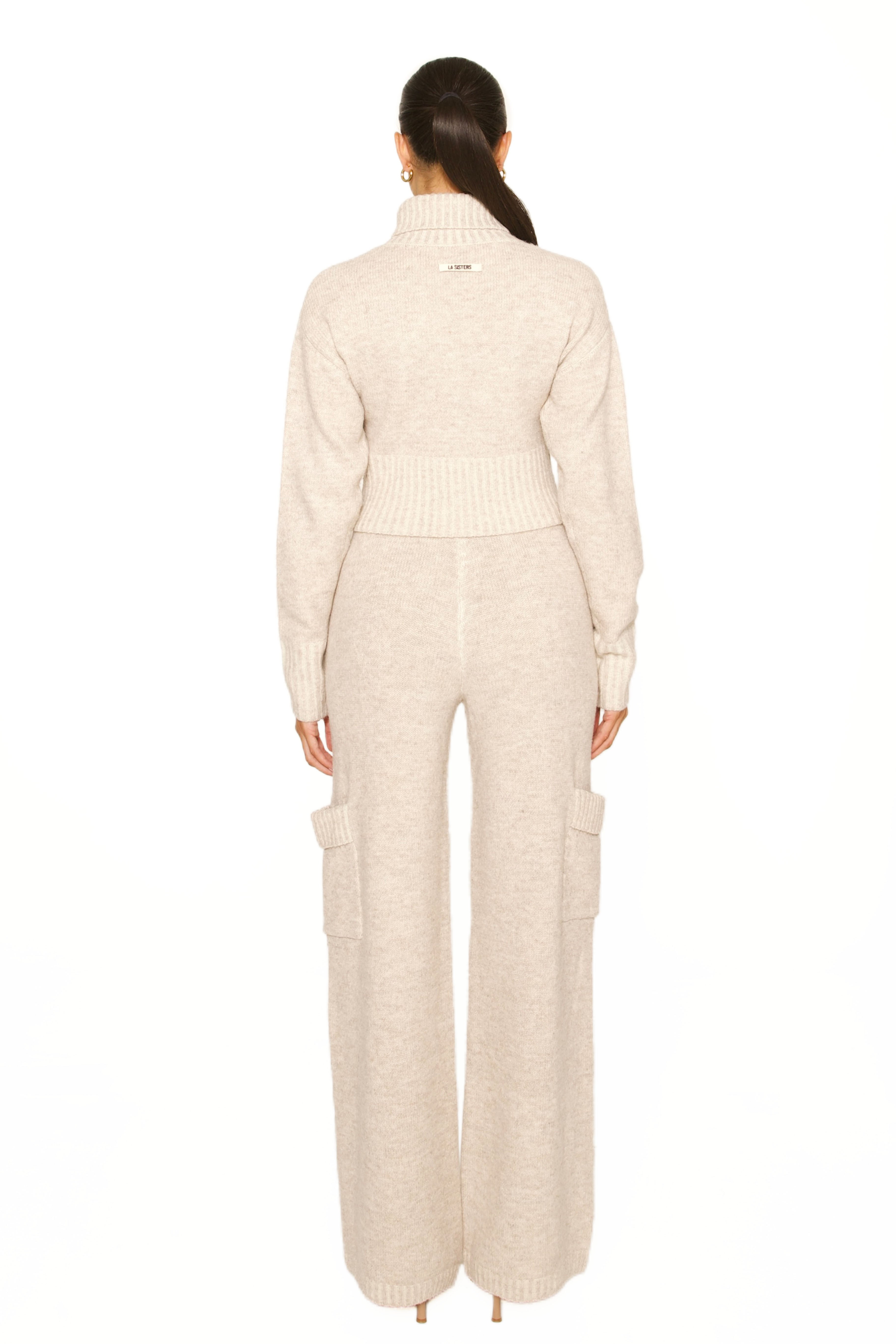 Knitted Cargo Co-Ord Beige