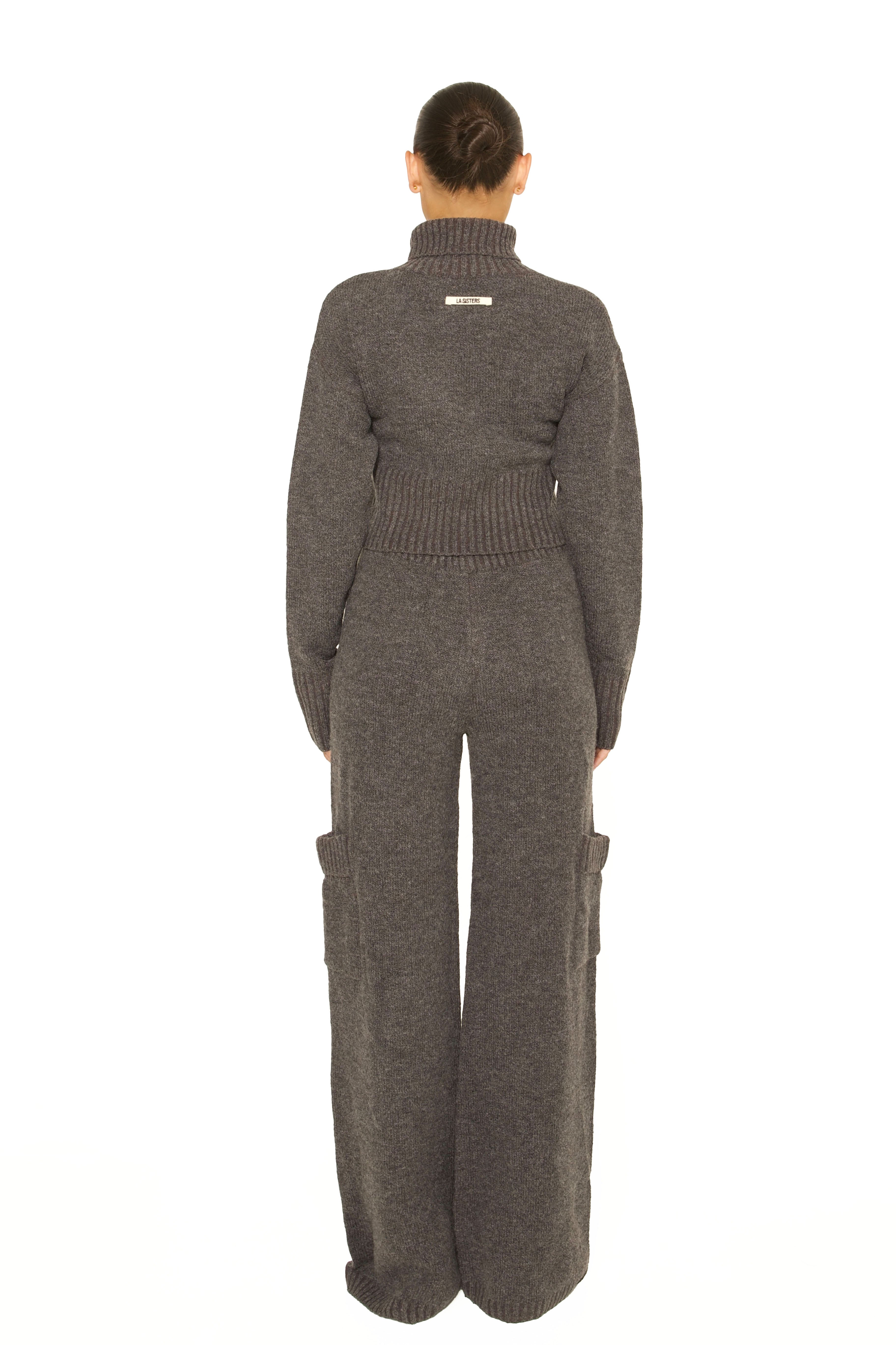 Knitted Cargo Co-Ord Grey