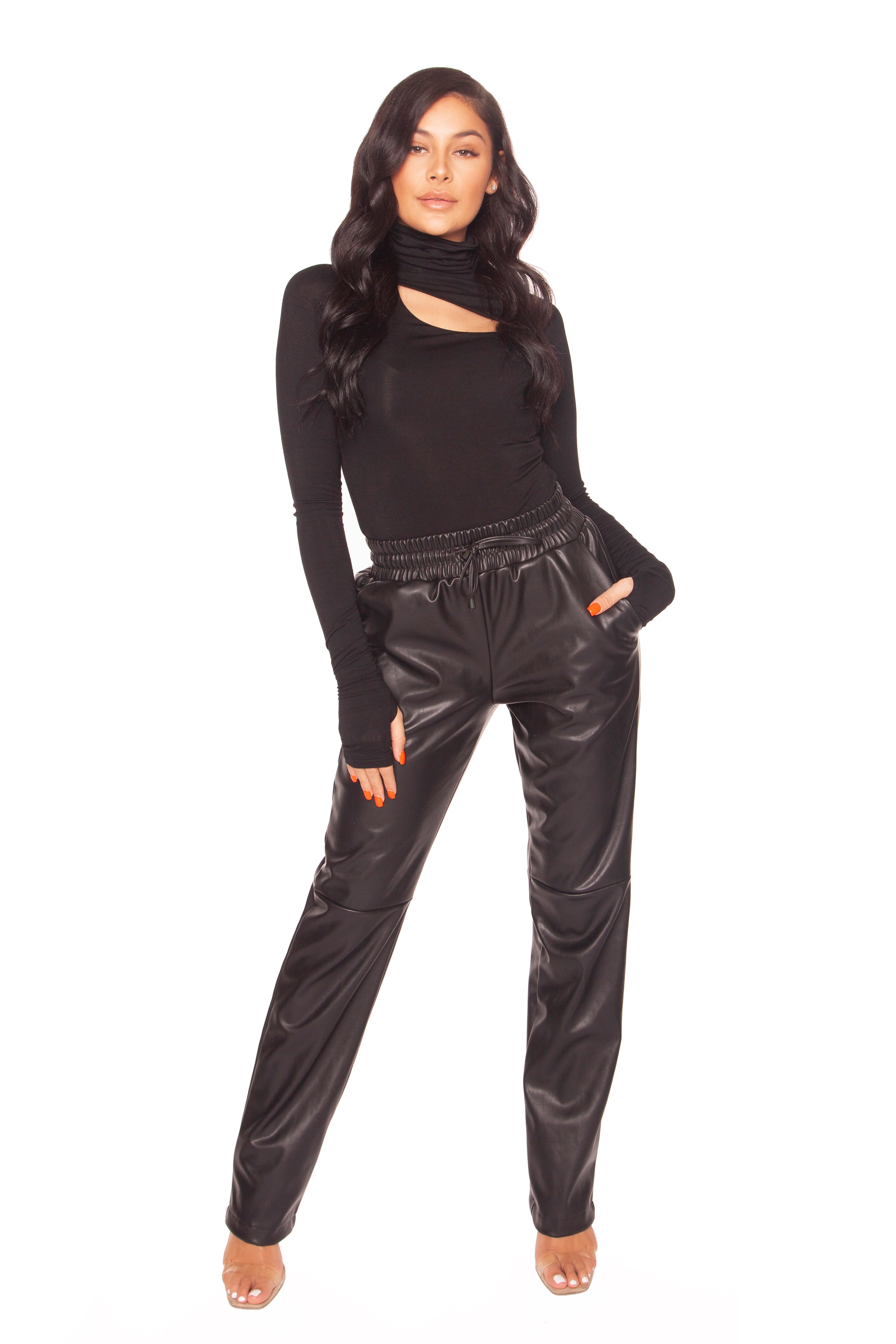 Leather Wide Leg Pants