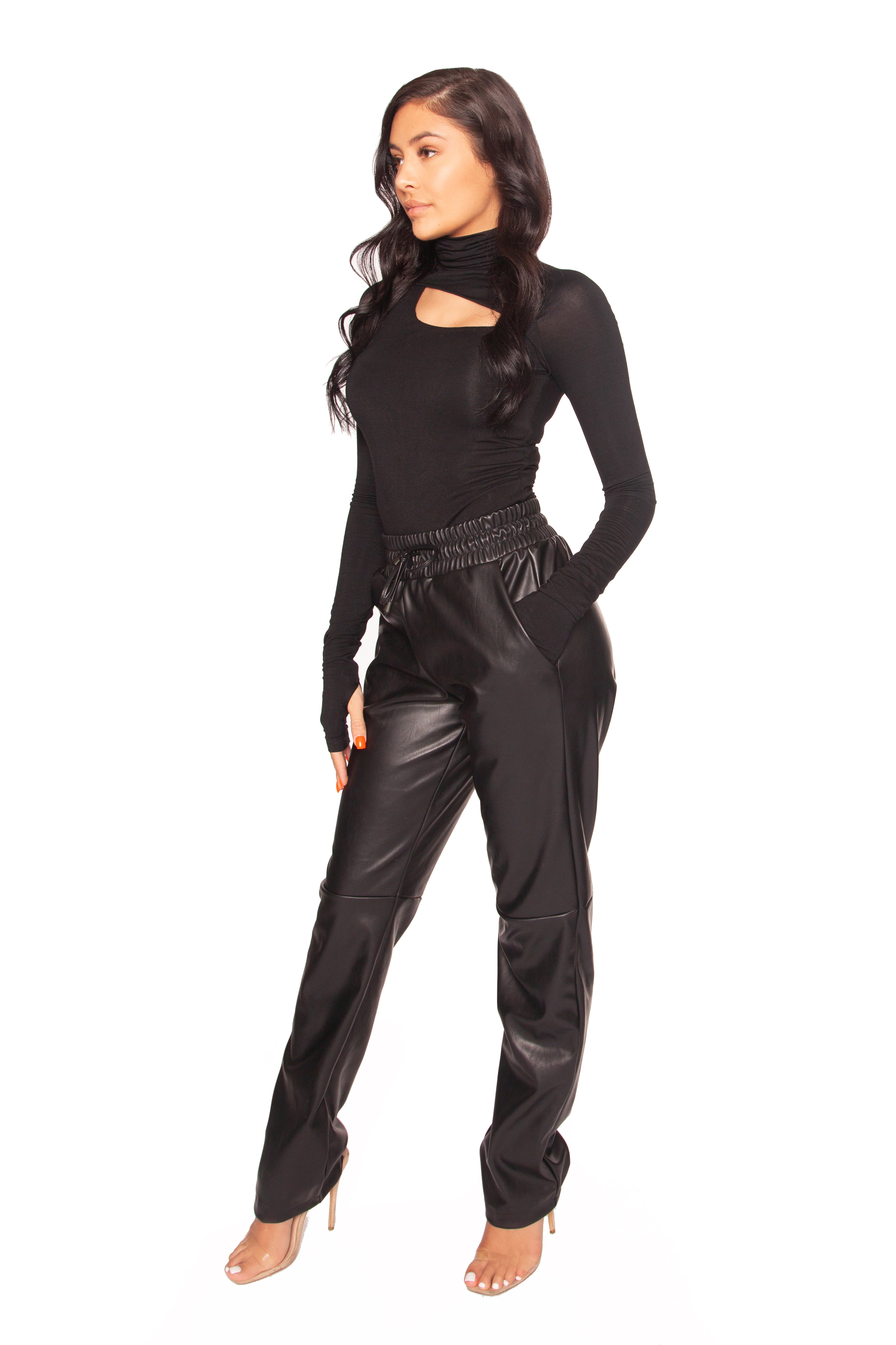 Leather Wide Leg Pants