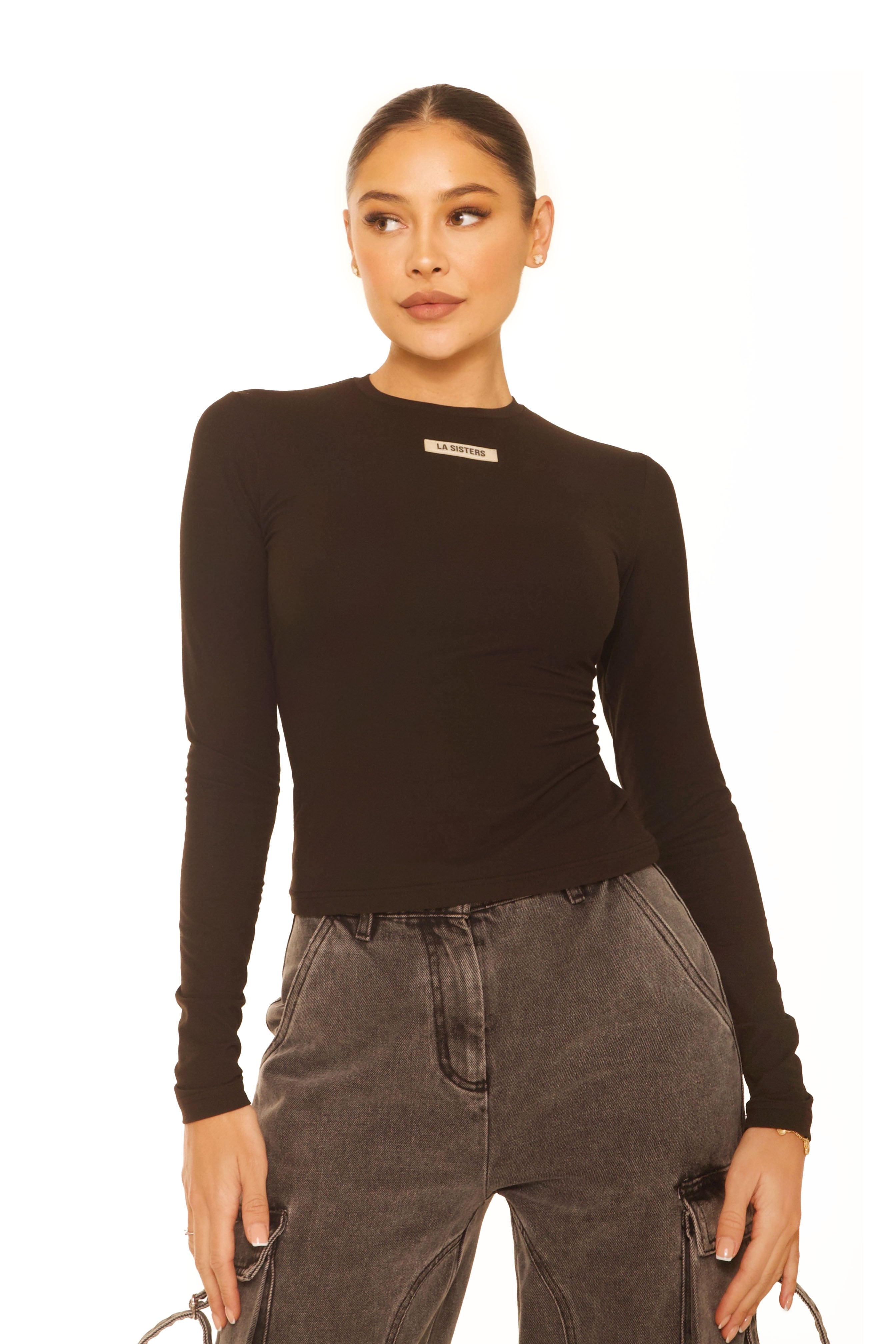 Long Sleeve Essential Top Black