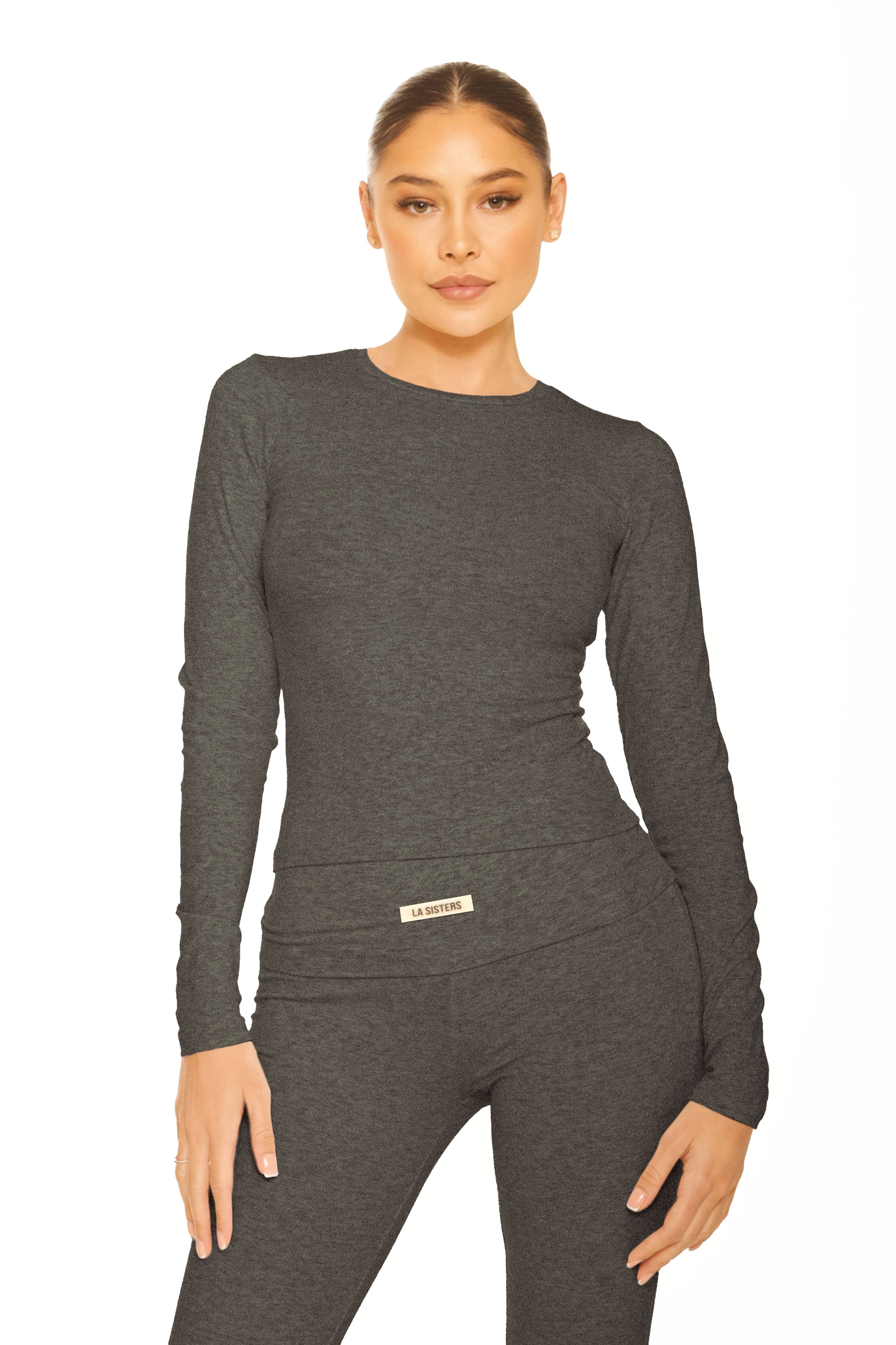 Long Sleeve Lounge Top Dark Grey