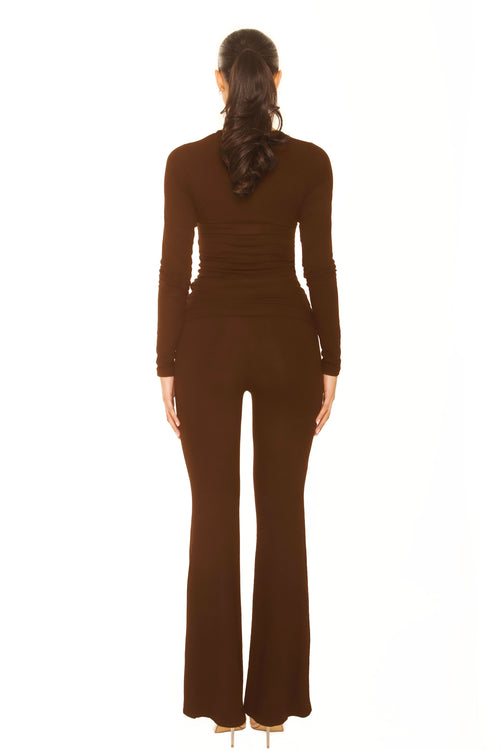 Flaired Lounge Pants Brown