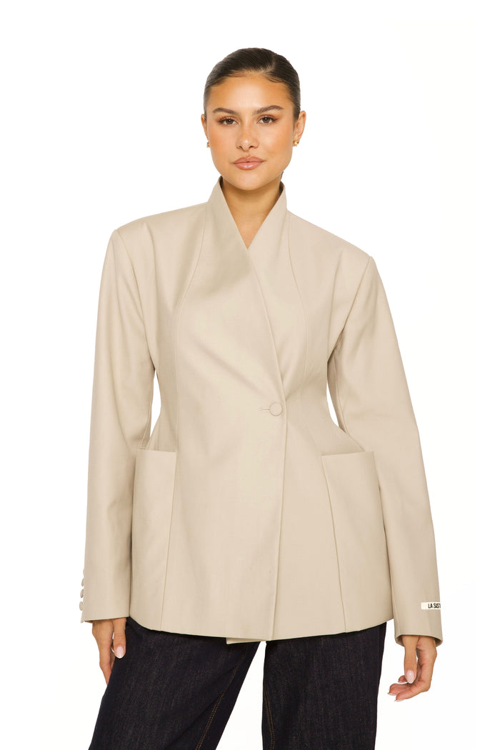 Premium Oversized Blazer Beige