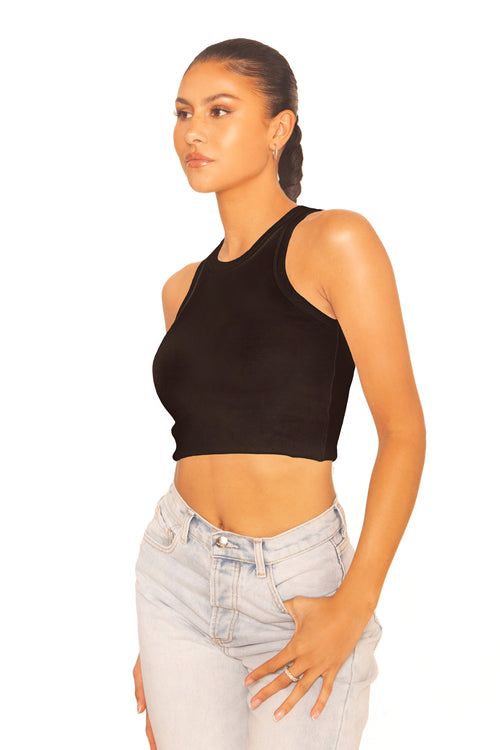 Ribbed Crop Top Black