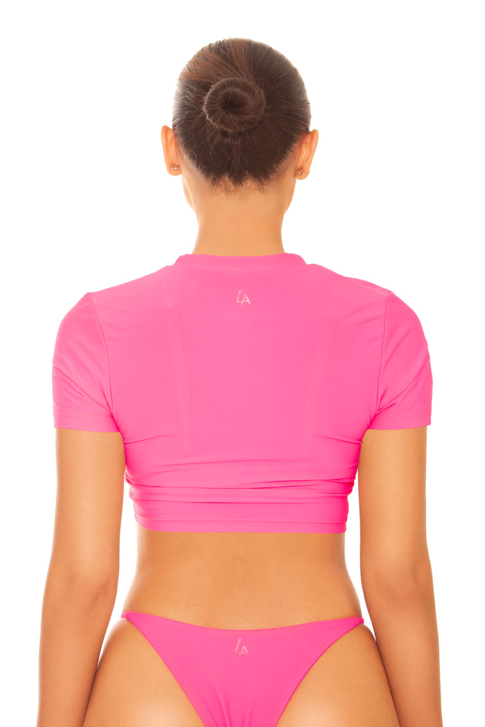 Crop Swim Top Pink