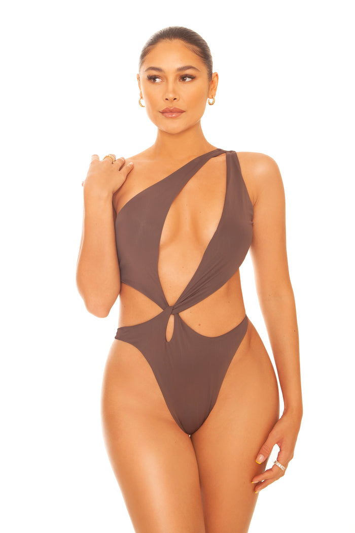 Twist Swimsuit Chocolate