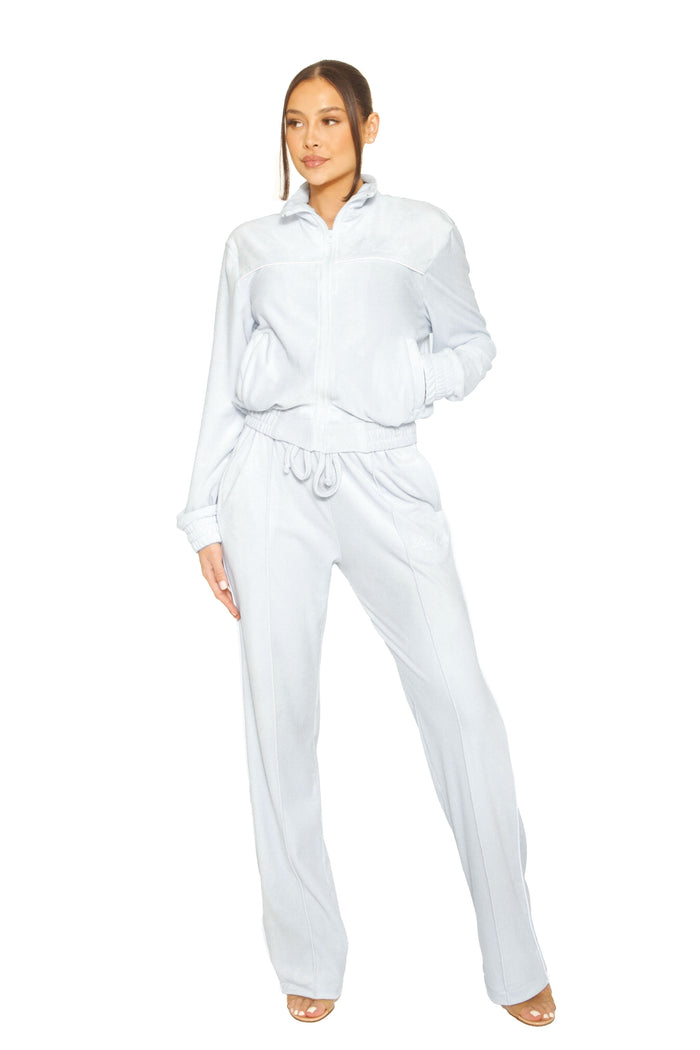 Velour Los Angeles Tracksuit Baby Blue
