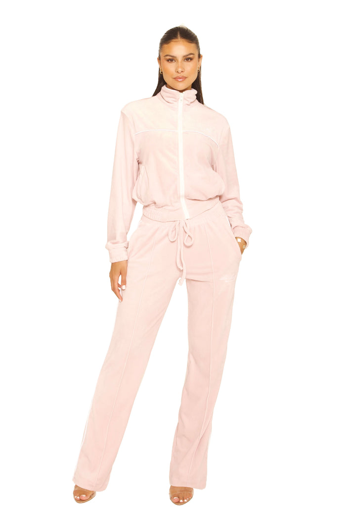 Velour Los Angeles Tracksuit Baby Pink