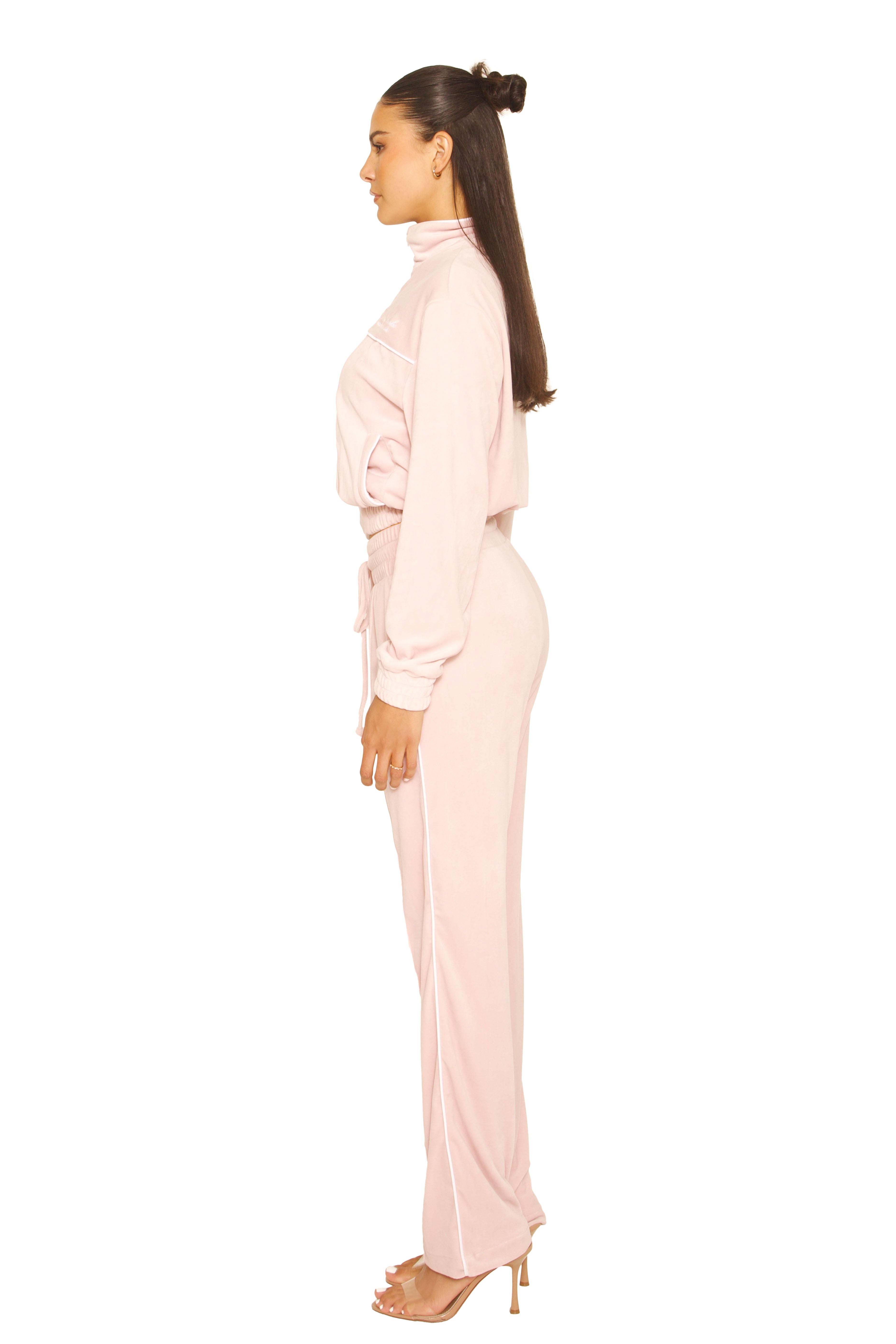 Velour Los Angeles Tracksuit Baby Pink