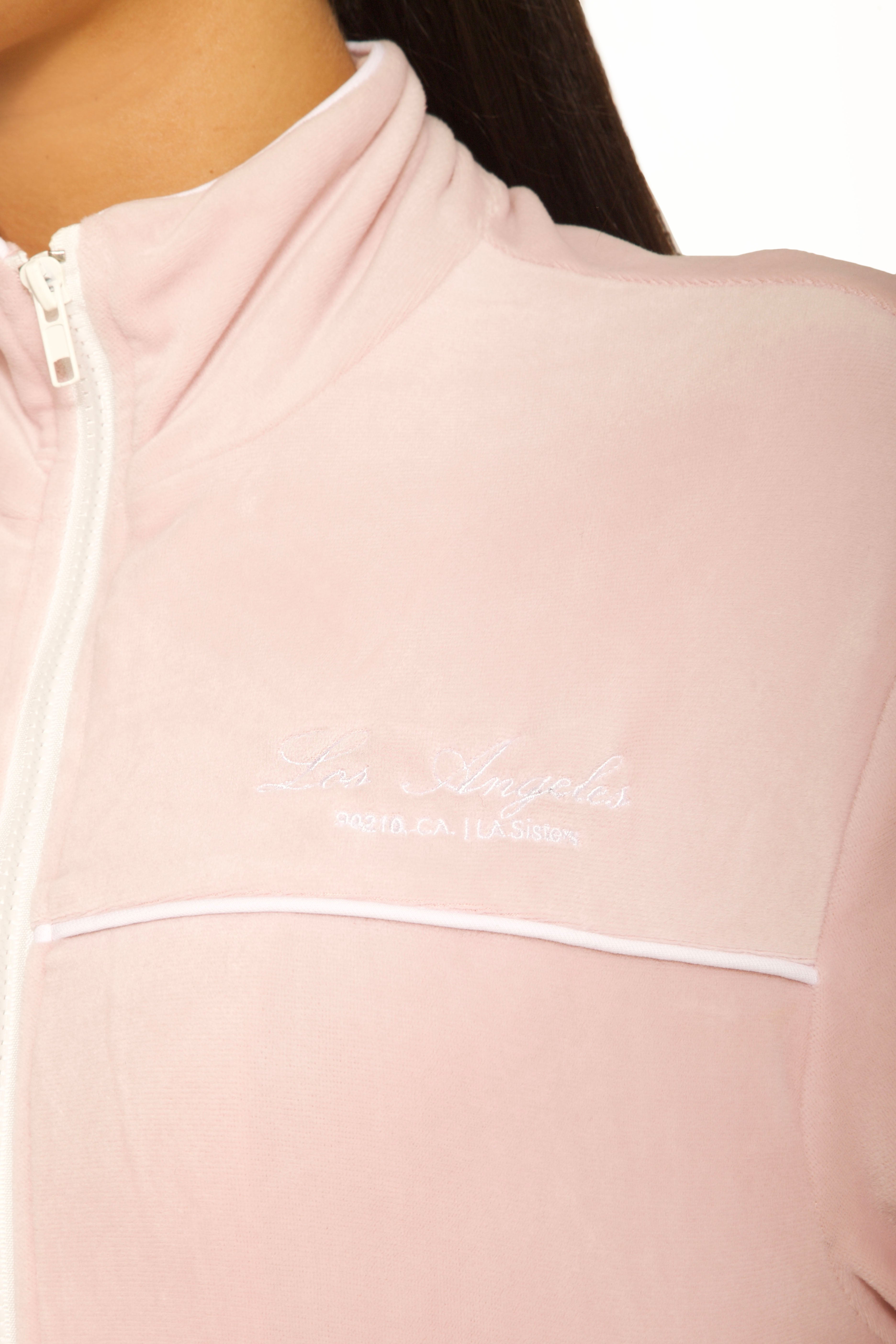 Velour Los Angeles Tracksuit Baby Pink