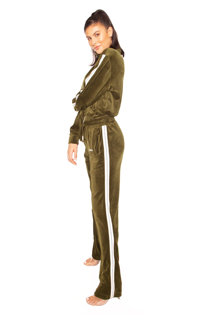 Velvet Flame Tracksuit Army