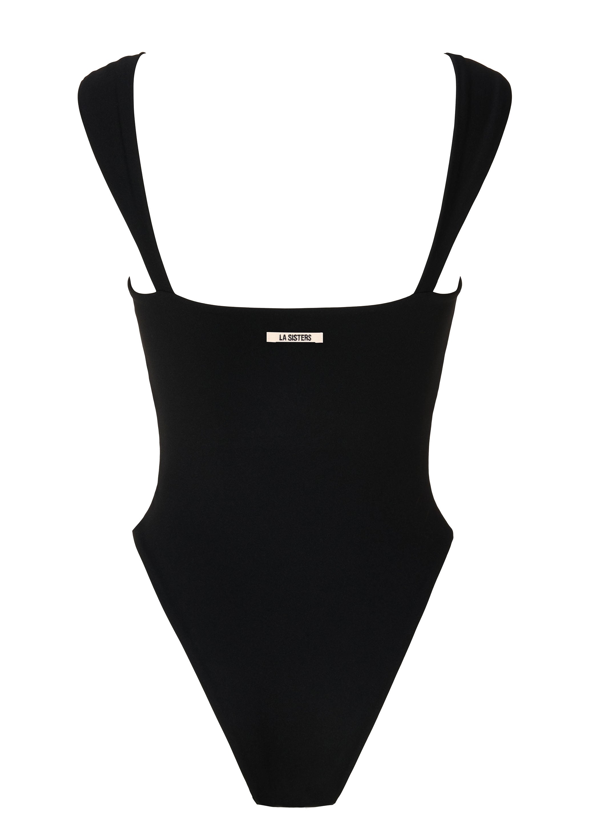 Wide Strap Swimsuit Black