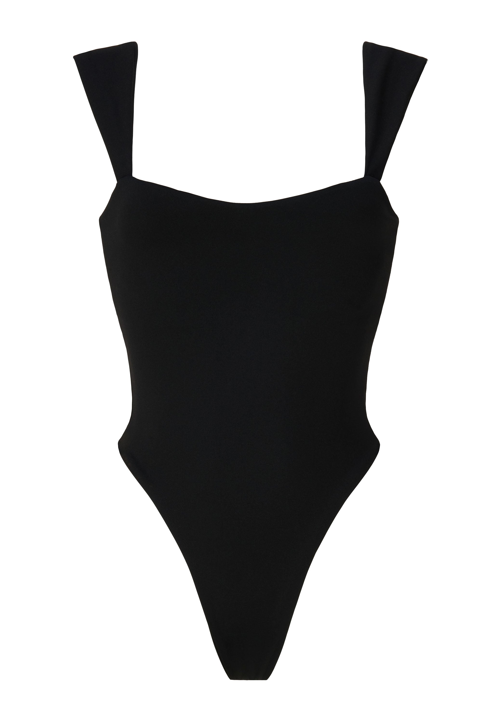 Wide Strap Swimsuit Black