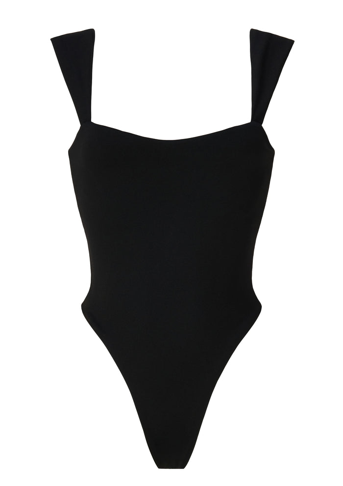 Wide Strap Swimsuit Black