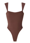 Wide Strap Swimsuit Brown