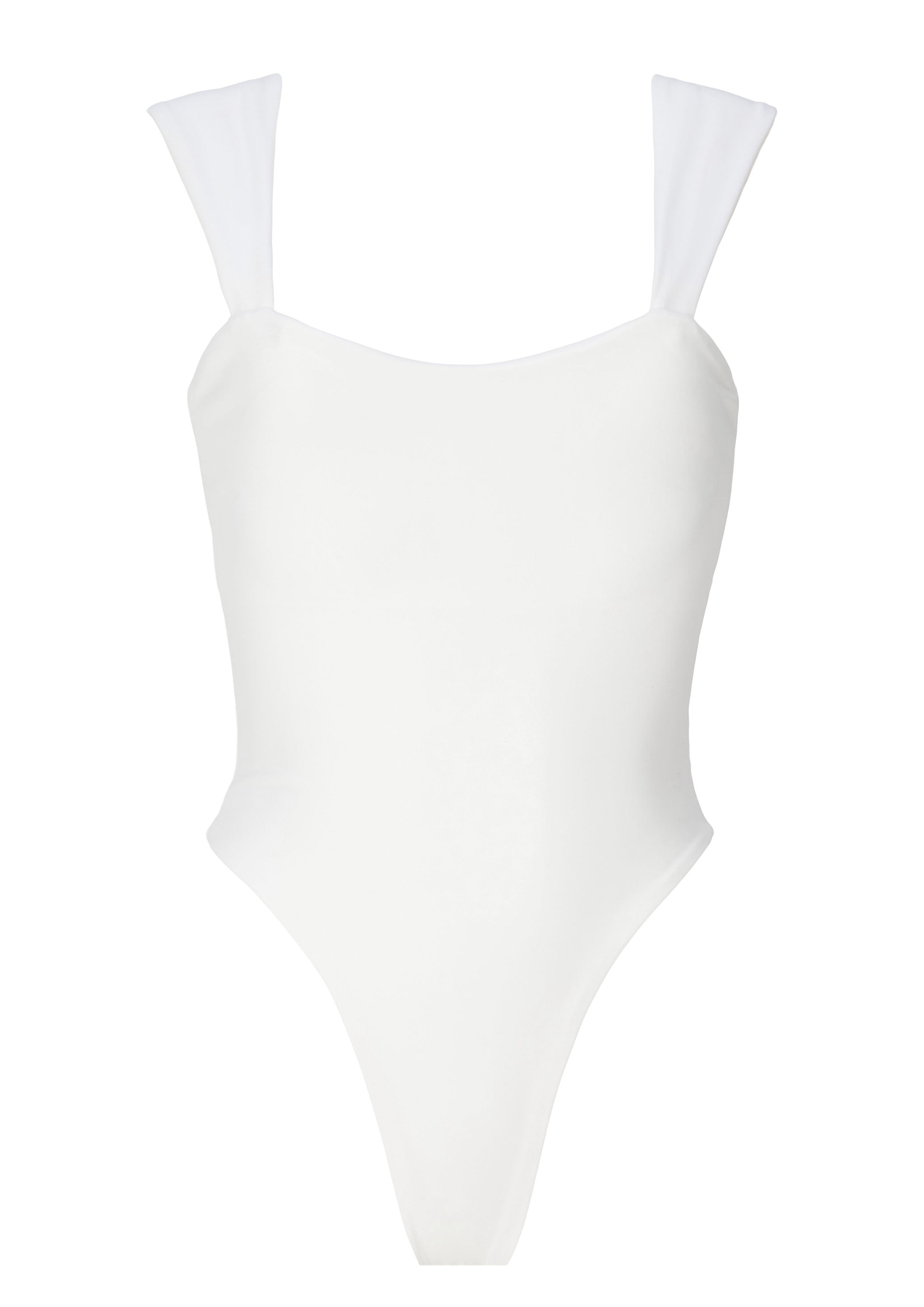 Wide Strap Swimsuit White