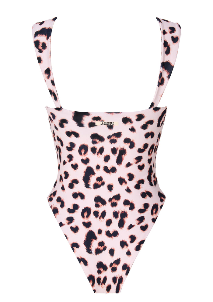 Wide Strap Swimsuit Leopard